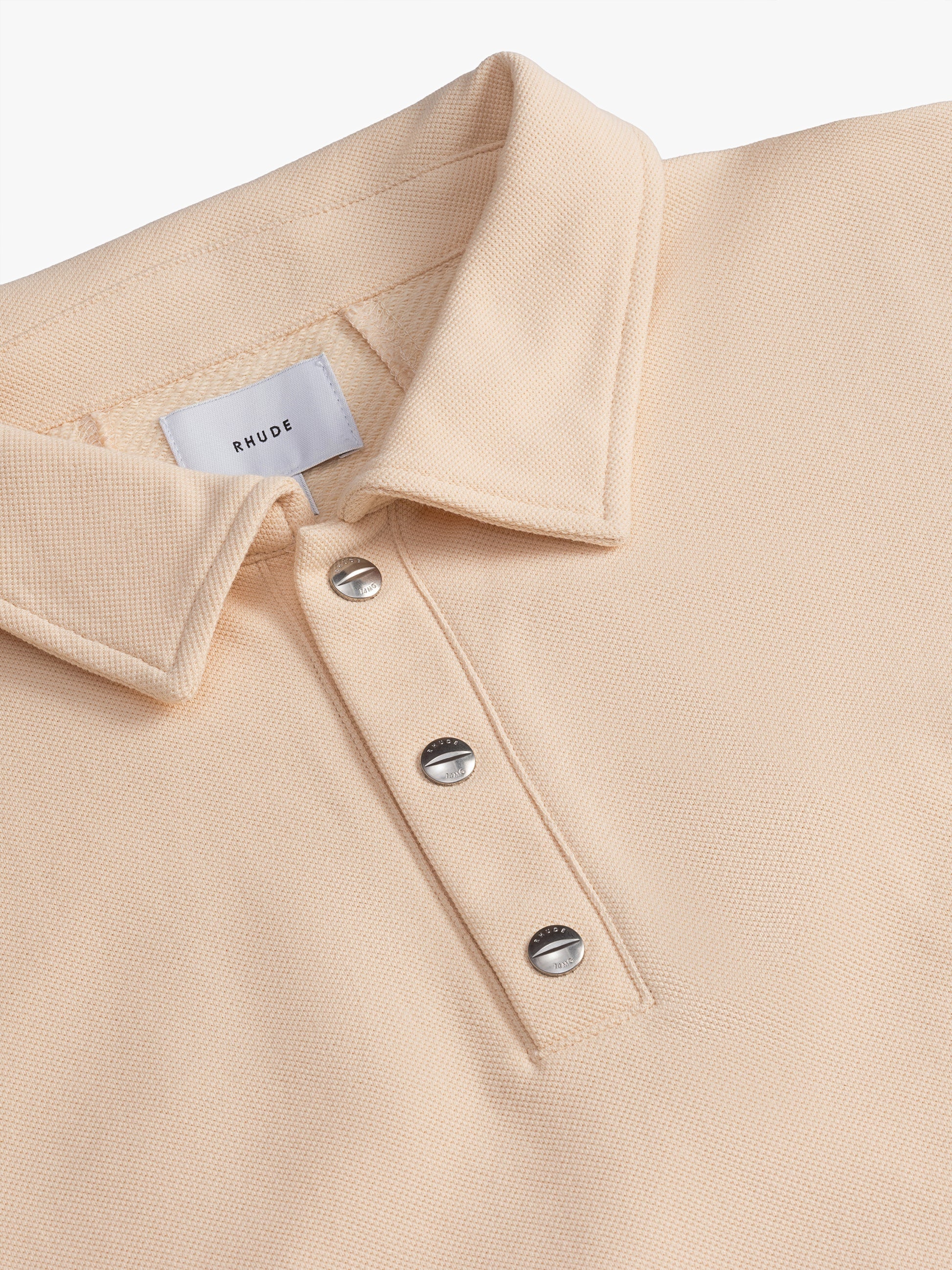 RHUDE MEN'S PIQUE SNAP SHORT SLEEVE POLO NWT