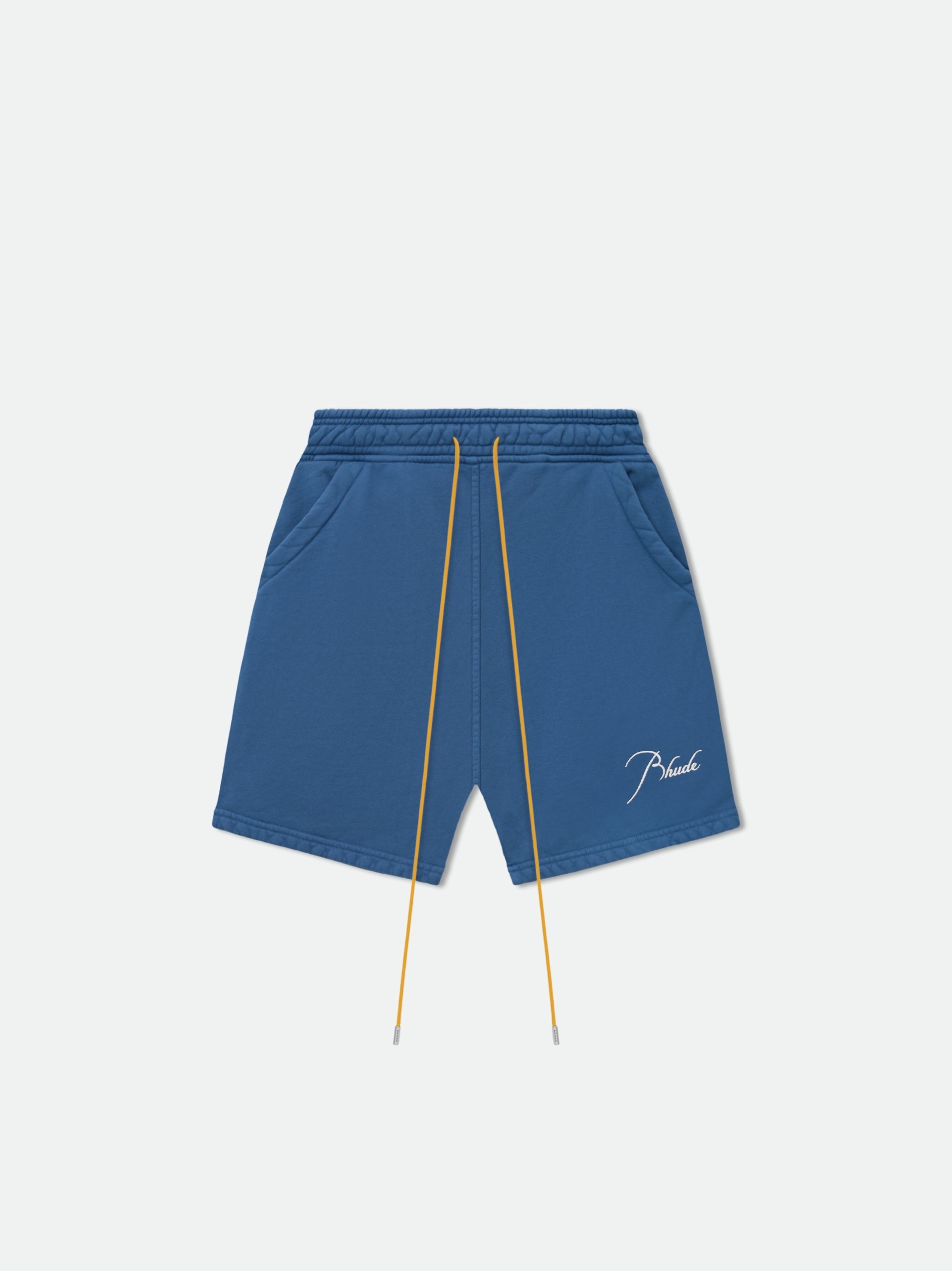 RHUDE MEN'S BLUE COTTON TAILORED SHORTS
