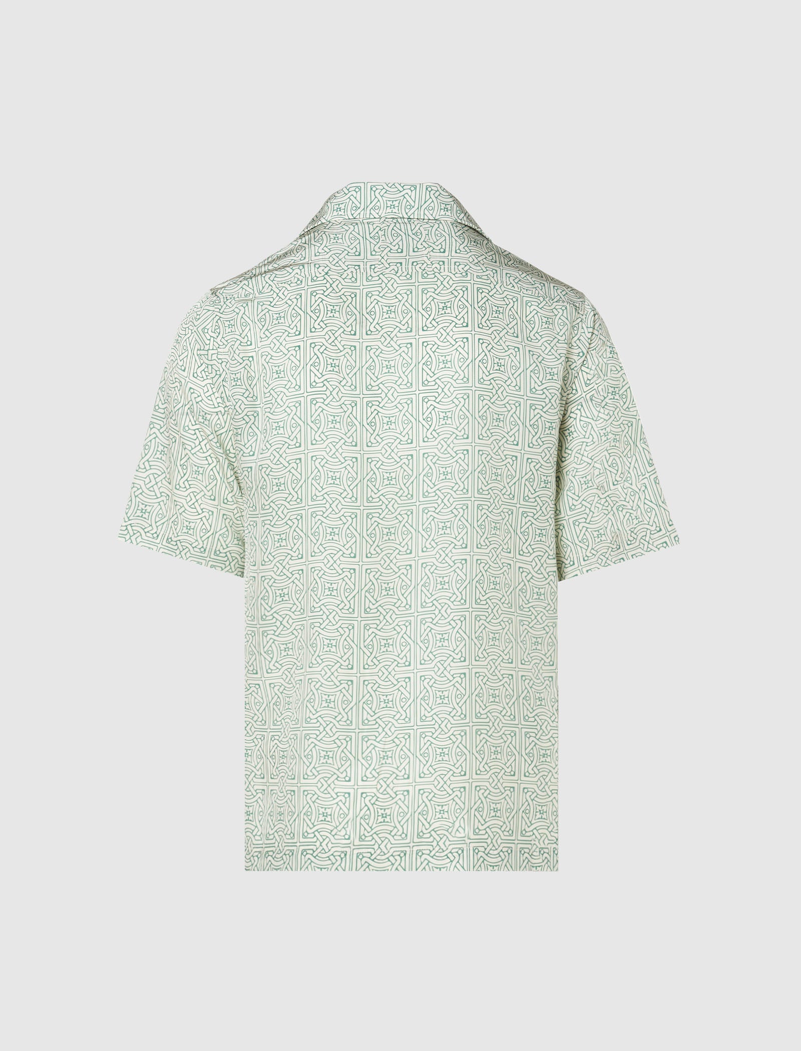RHUDE MEN'S LIGHT GREEN SILK PATTERNED SHIRT
