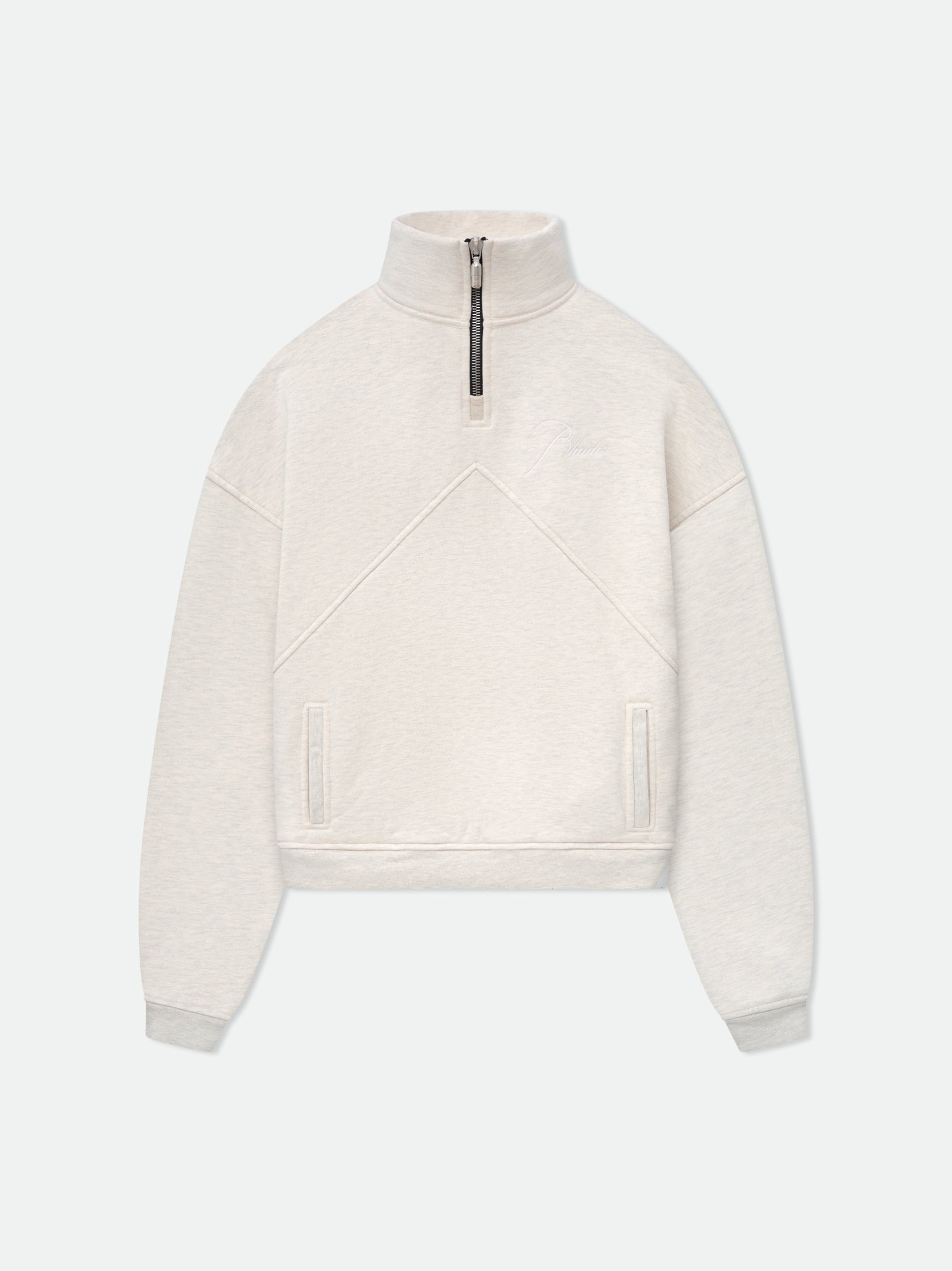 RHUDE MEN'S OAT QUARTER ZIP PULLOVER