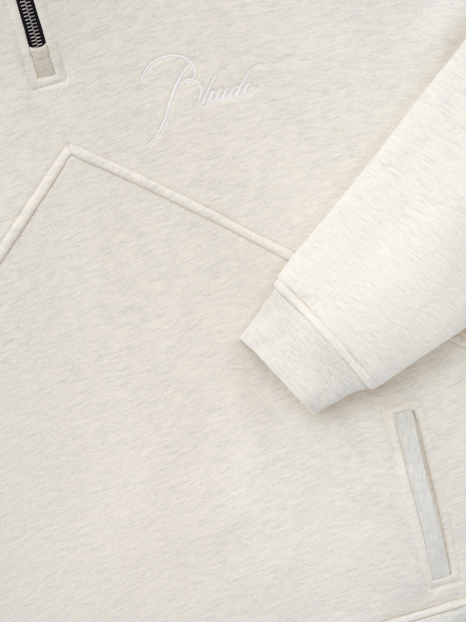 RHUDE MEN'S OAT QUARTER ZIP PULLOVER