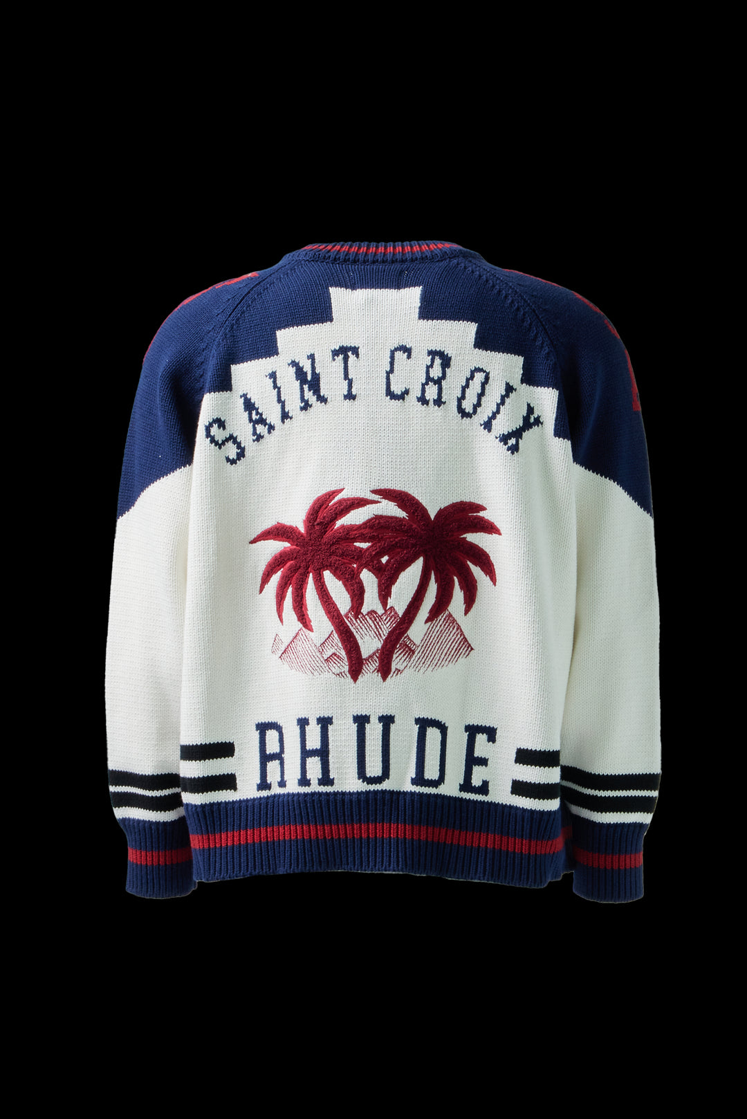 RHUDE MEN'S ST. CROIX KNIT ZIP-UP
