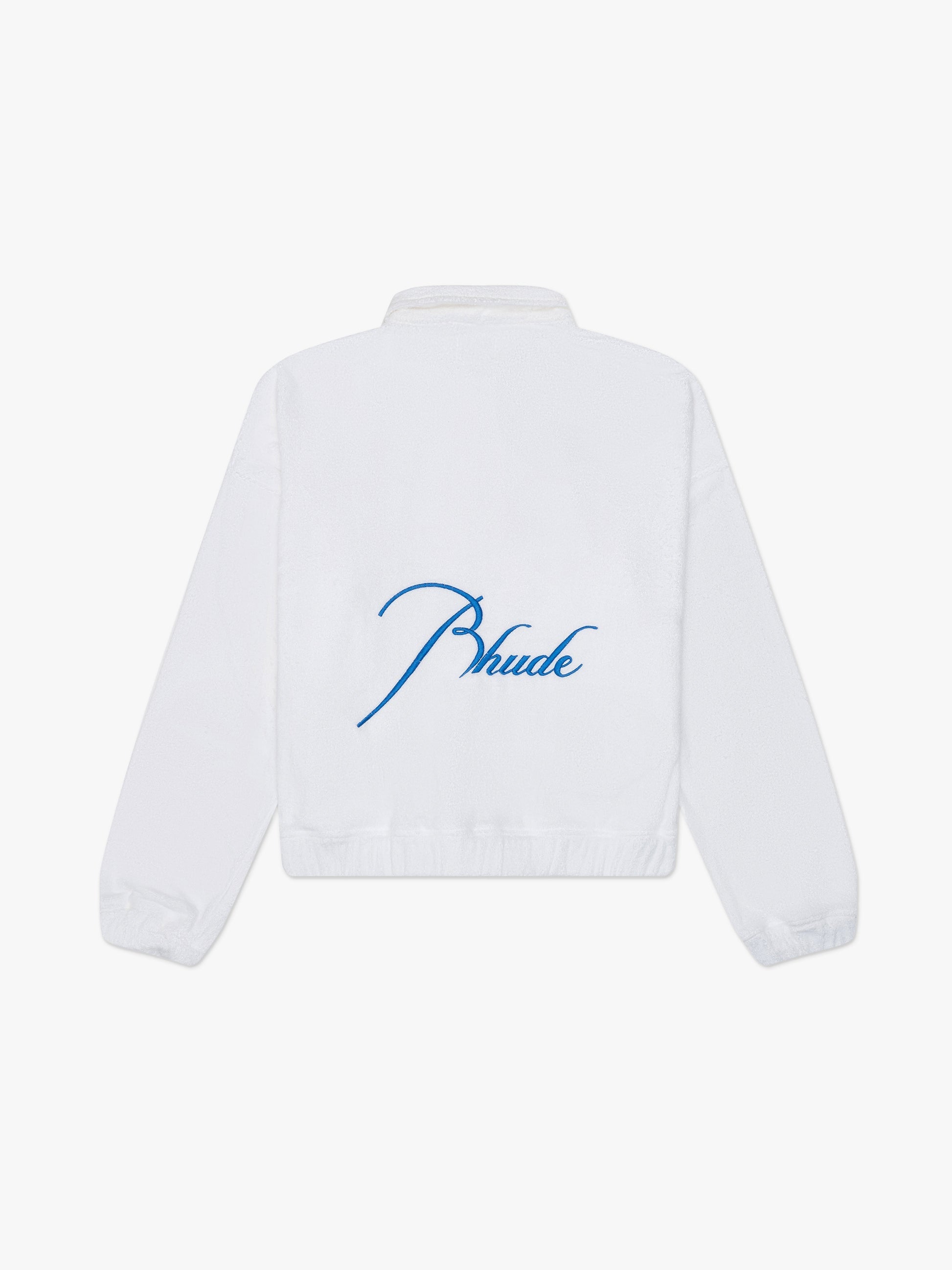 RHUDE MEN'S WHITE TERRY RUGBY SHIRT