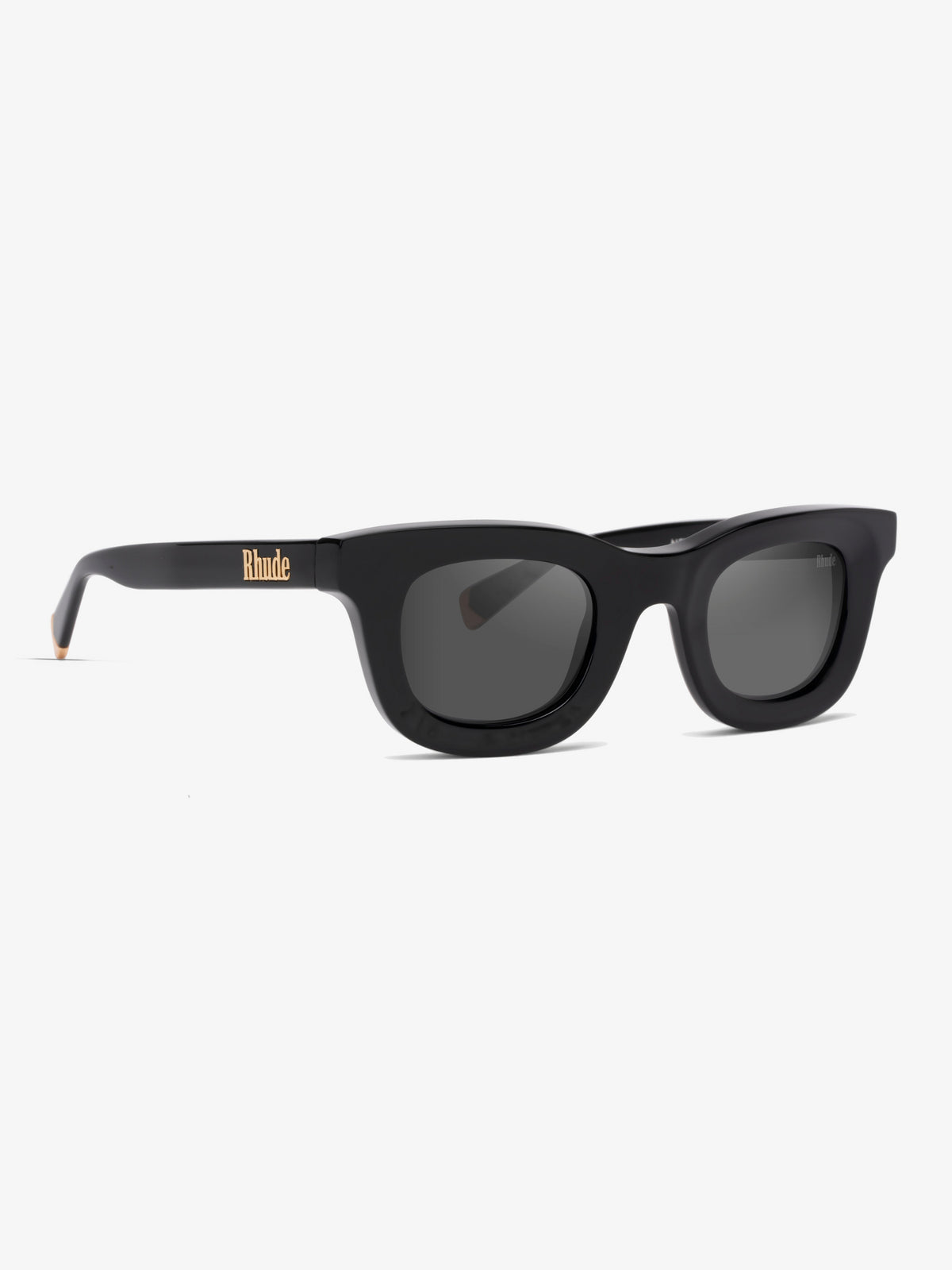 RHUDE FEMALE'S BLACK ACETATE RECTANGULAR SUNGLASSES