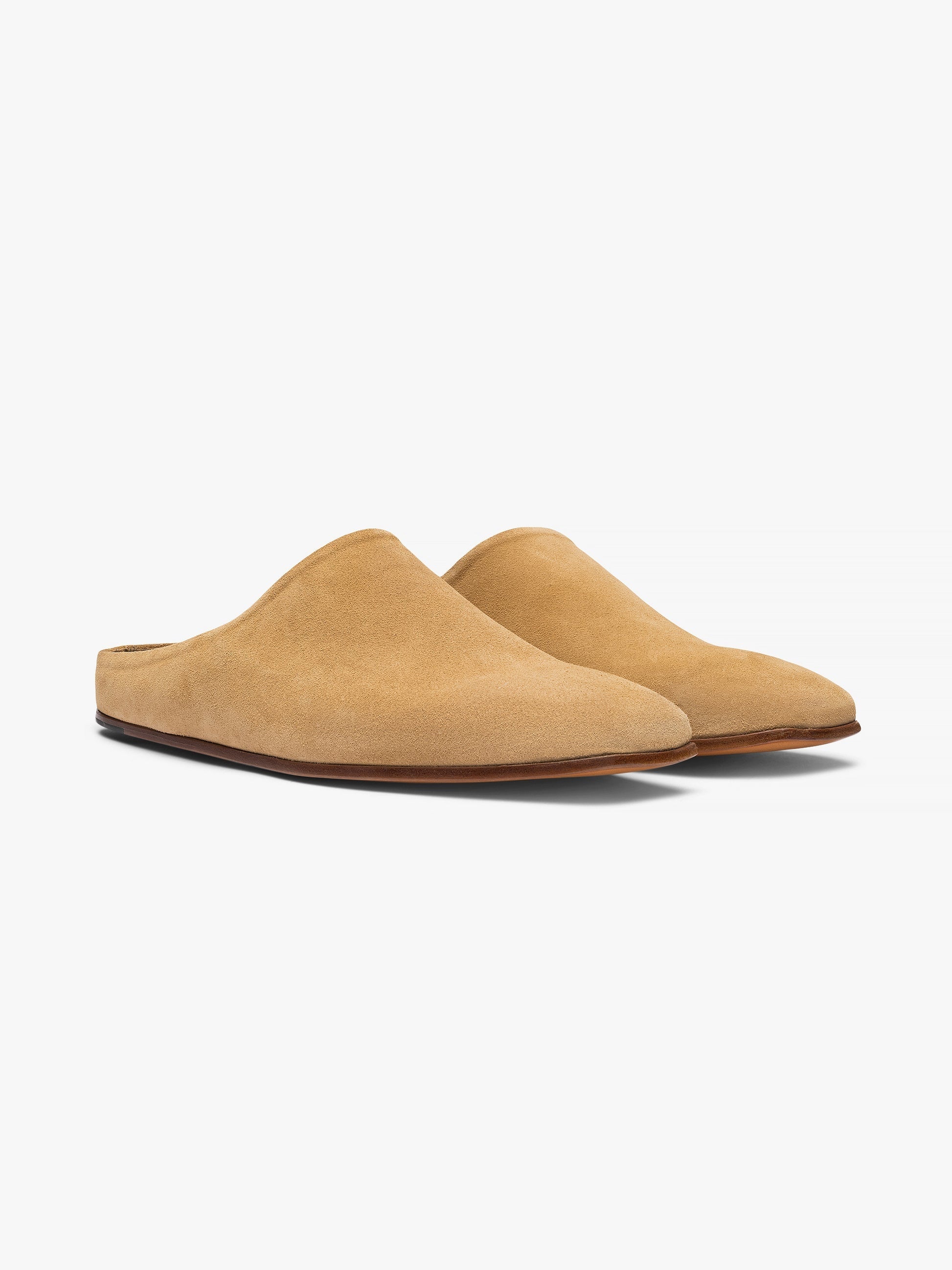 RHUDE MEN'S CHATEAU SUEDE MULES SUEDE TAN NWT