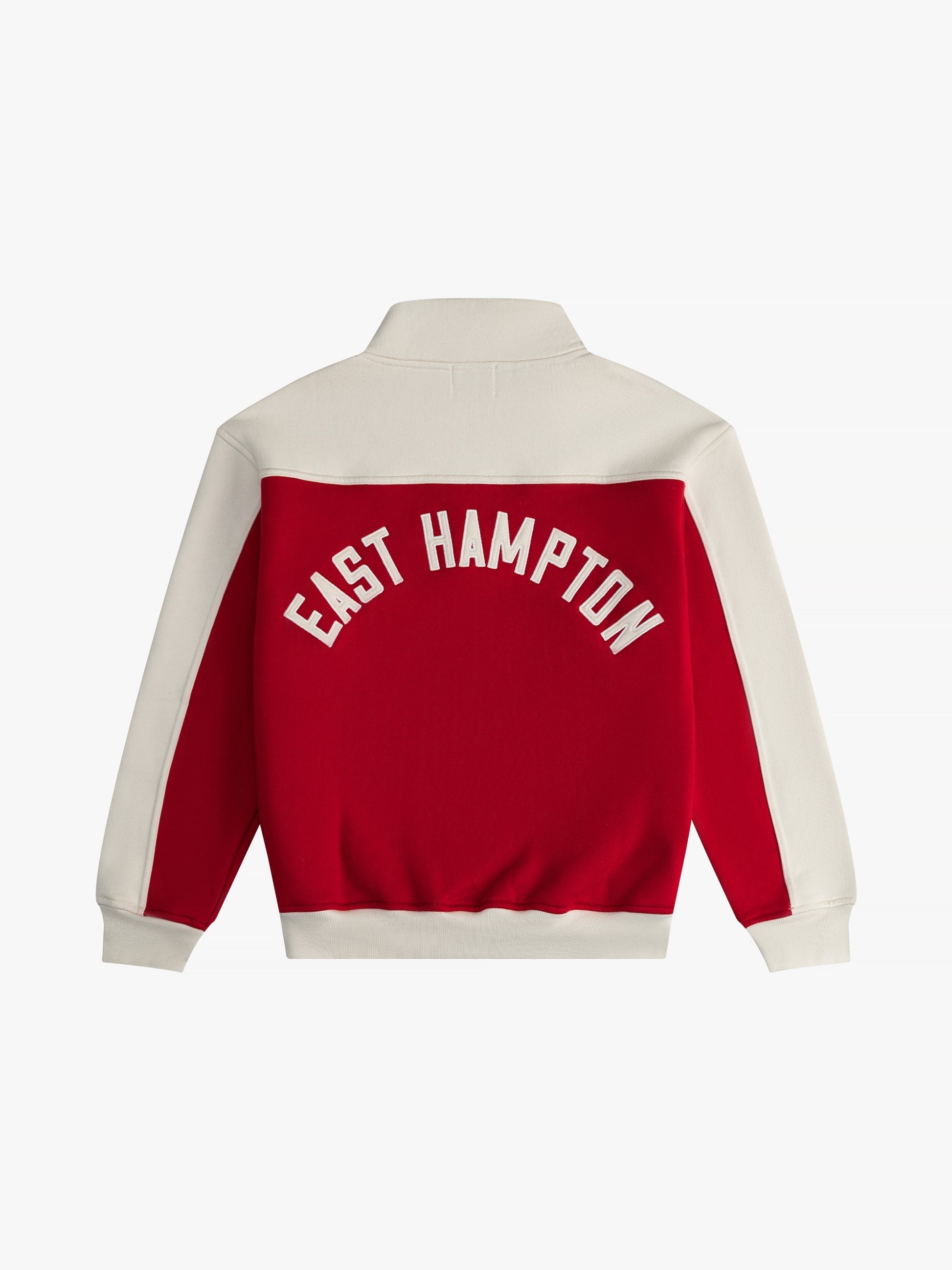 RHUDE MEN'S CONTRAST QUARTER-ZI RED/CREAM NWT