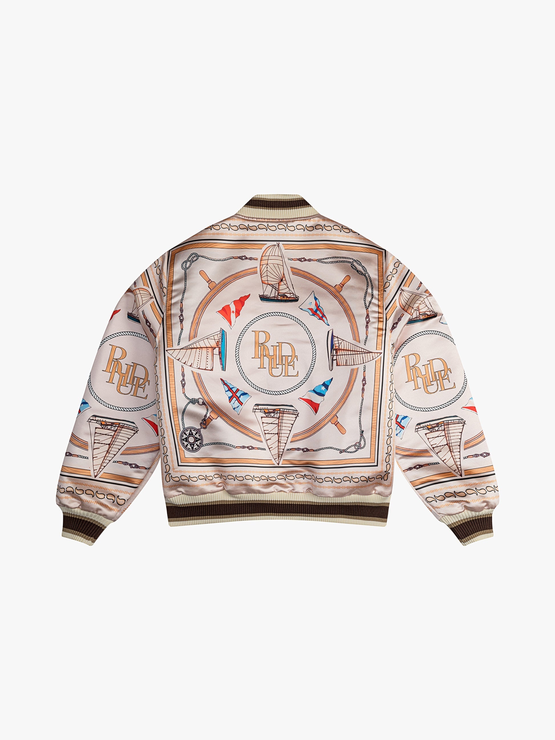 RHUDE MEN'S NAUTICA SATIN BOMBE MULTI NWT