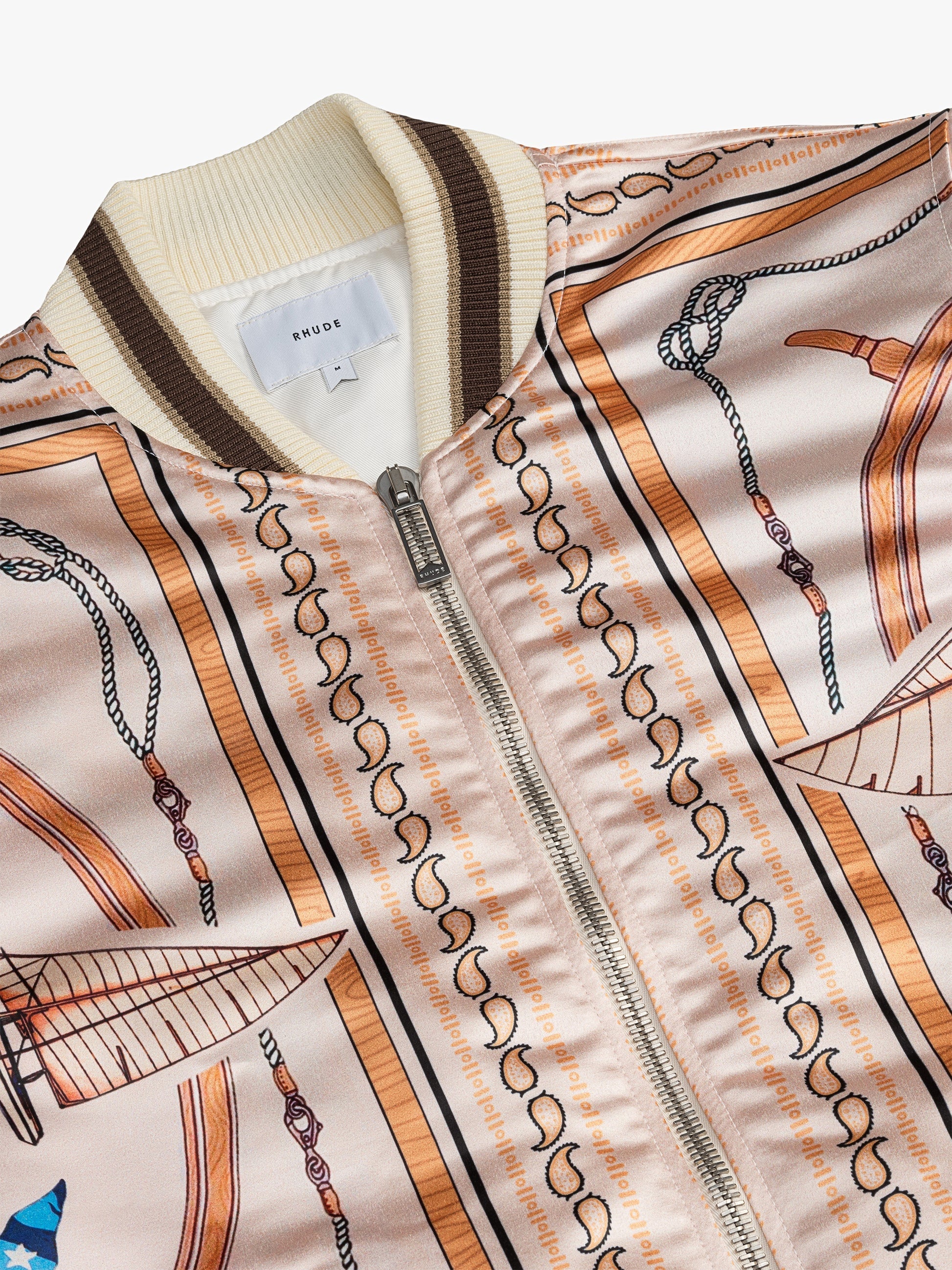 RHUDE MEN'S NAUTICA SATIN BOMBE MULTI NWT