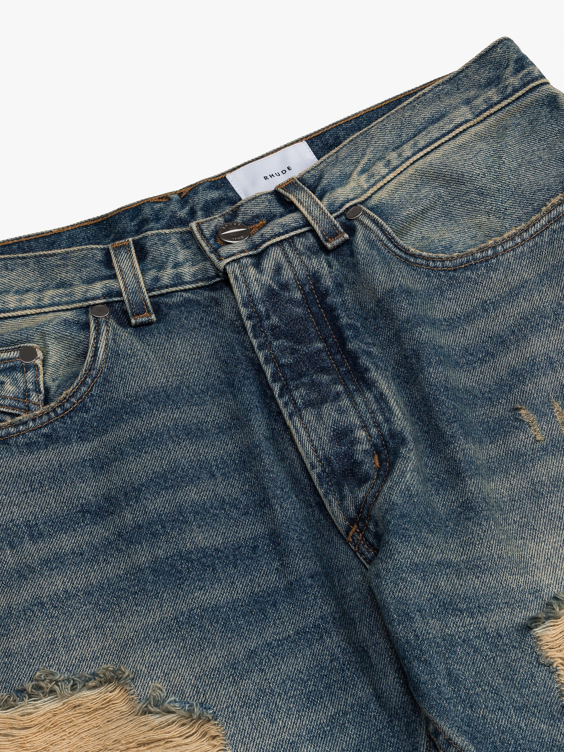 RHUDE MEN'S BEACH BUM DENIM DARK INDIGO NWT