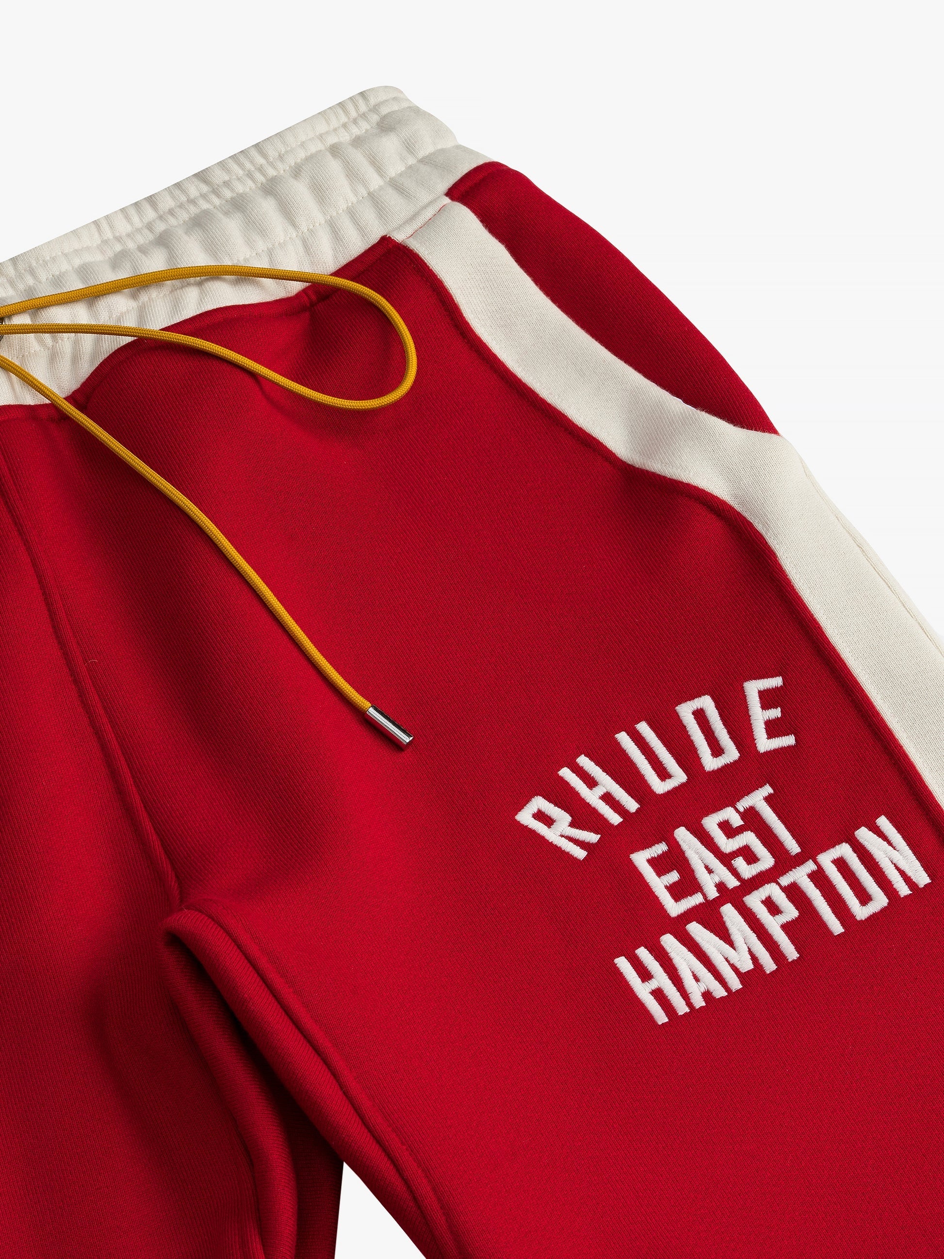 RHUDE MEN'S EAST HAMPTON SWEATP RED/CREAM NWT