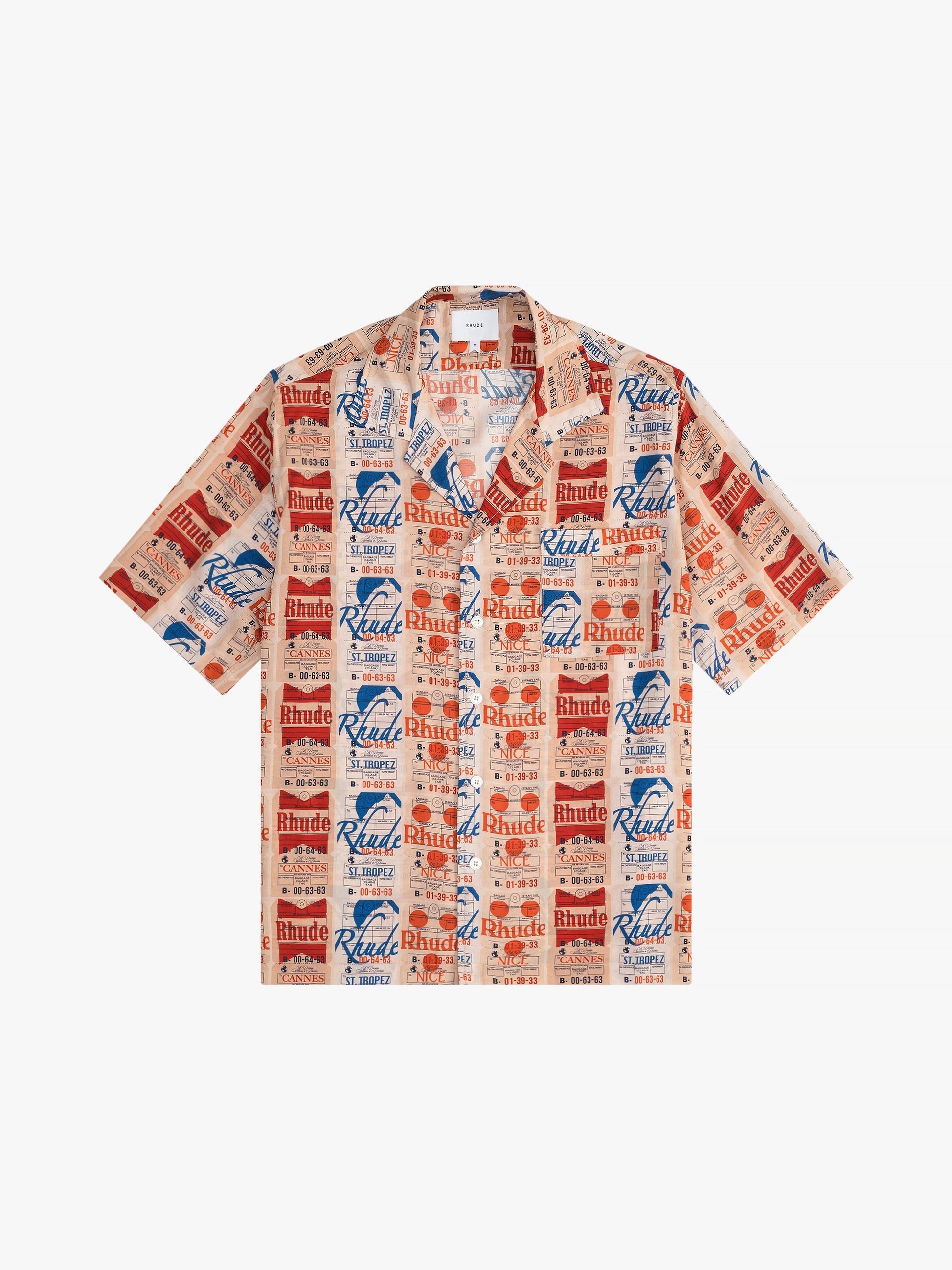 RHUDE MEN'S VOYAGE DE RHUDE SILK SHIR MULTI NWT