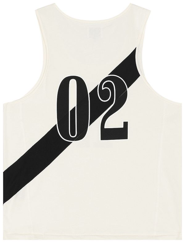 RHUDE MEN'S 02 STRIPE TANK OFFWHITE/BLACK NWT