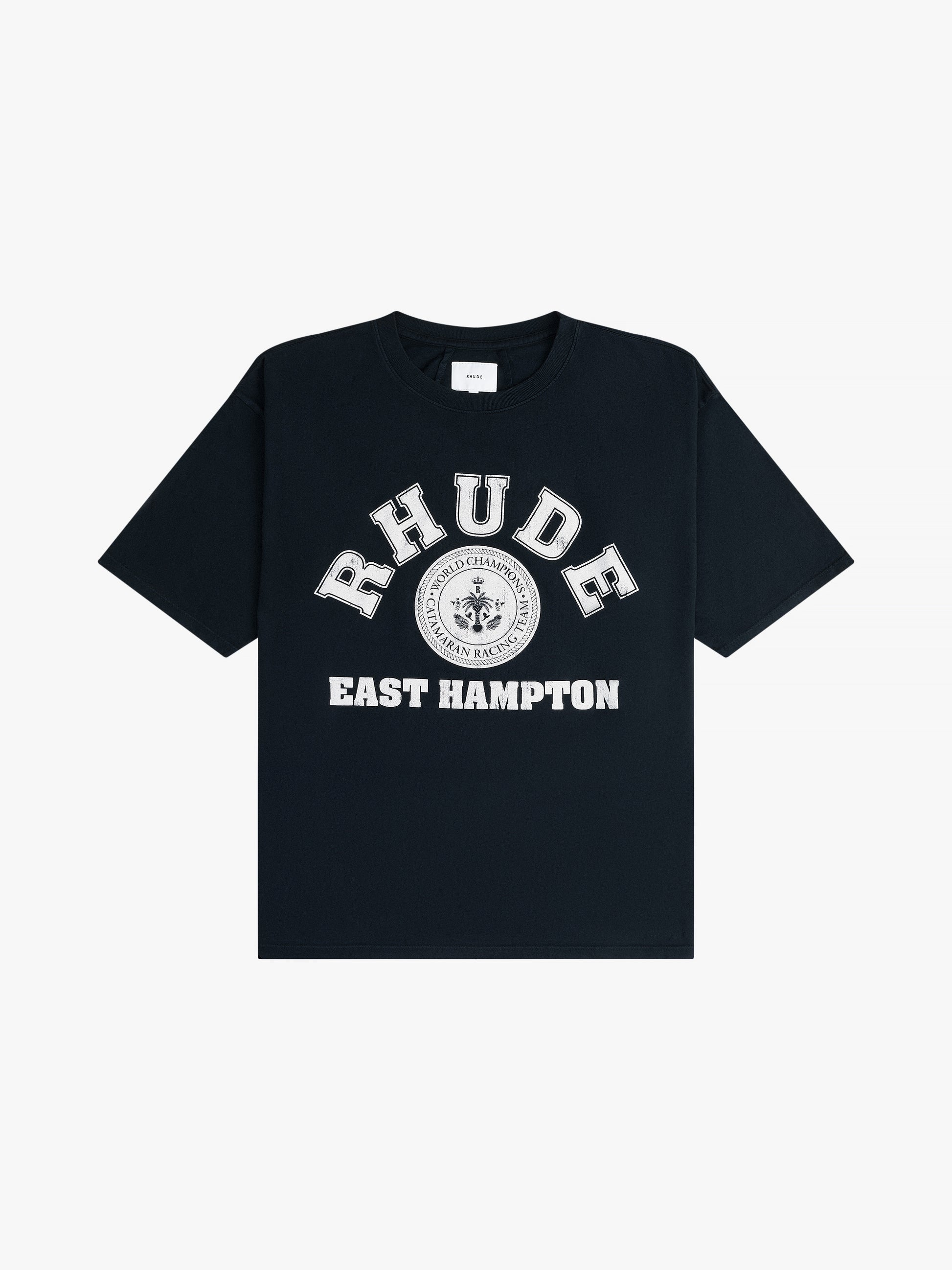 RHUDE MEN'S HAMPTON CATAMARAN TEE VTG BLACK NWT