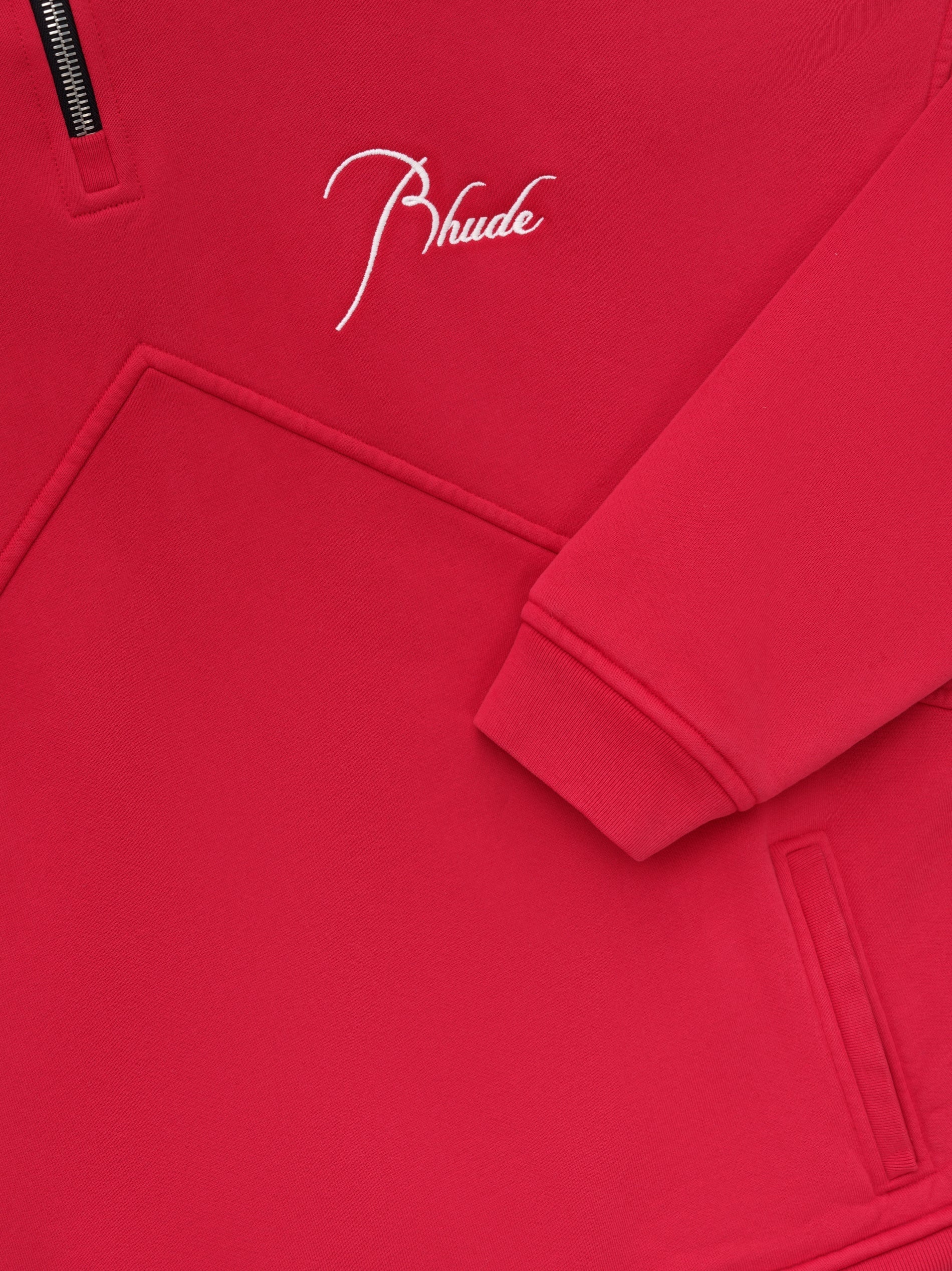 RHUDE MEN'S QUARTER ZIP VTG RED