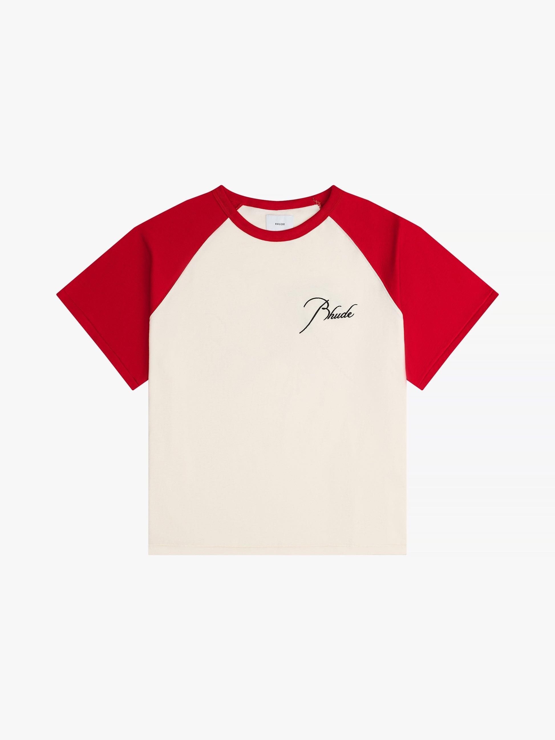 RHUDE MEN'S RAGLAN TEE VTG RED/ VTG WHITE NWT