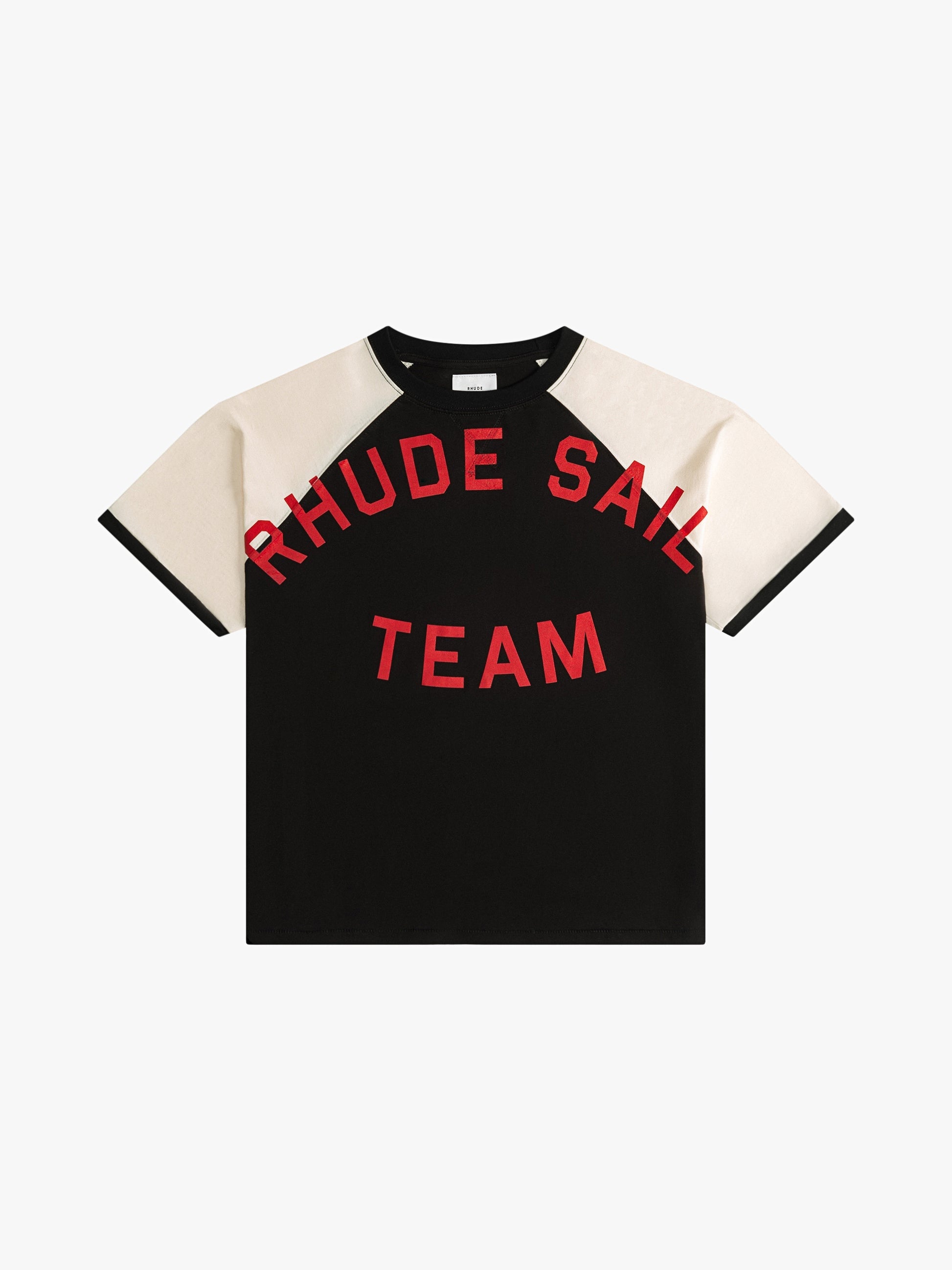 RHUDE MEN'S OIL CORP RAGLAN VTG BLACK/ VTG OFFWHITE NWT