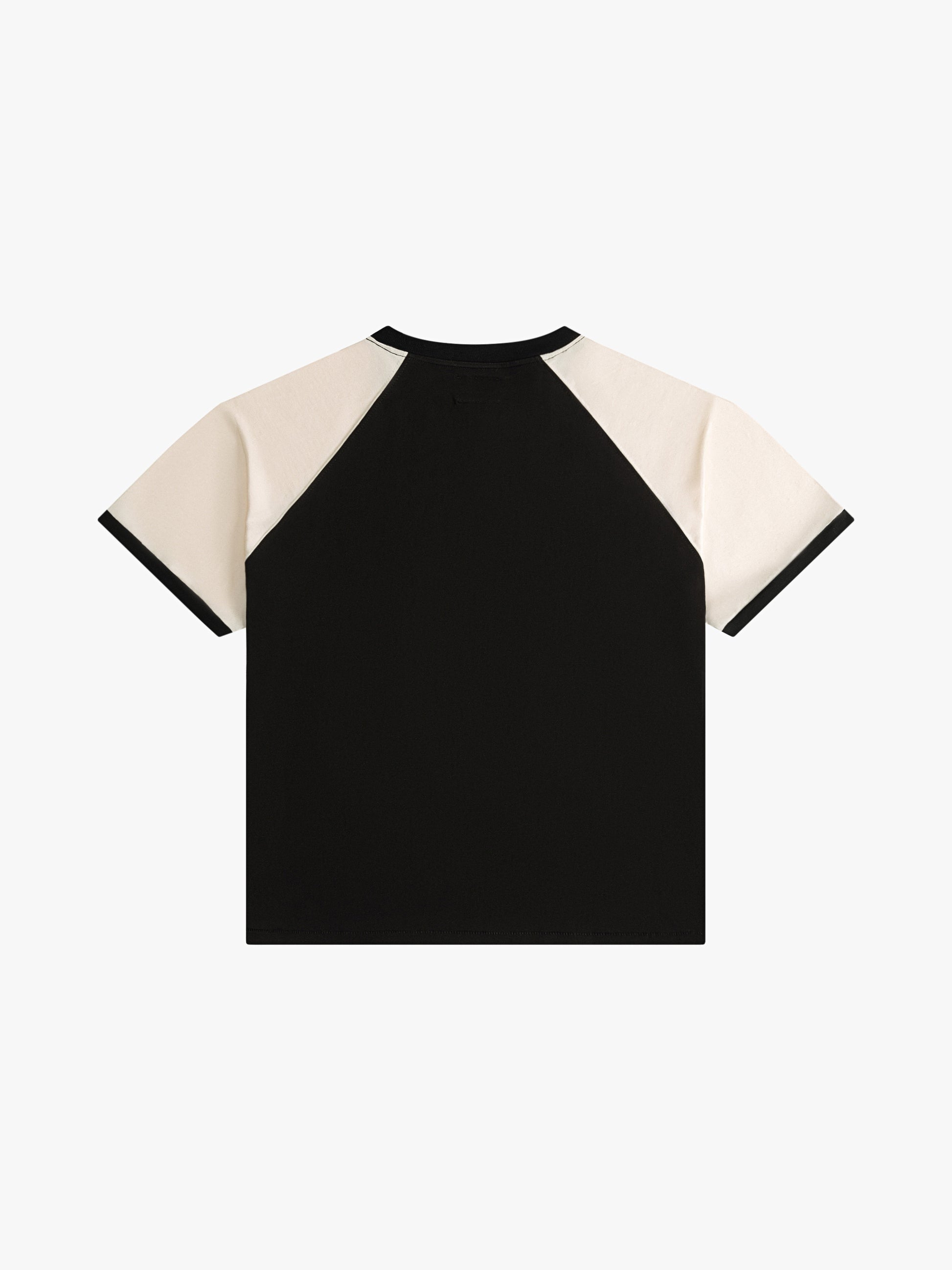 RHUDE MEN'S OIL CORP RAGLAN VTG BLACK/ VTG OFFWHITE NWT