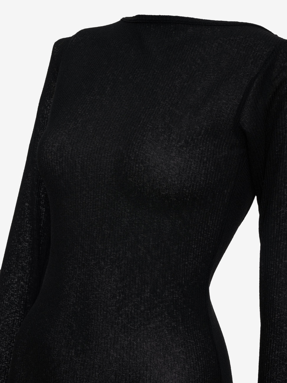 RHUDE WOMEN'S BLACK SHEER KNIT JERSEY DRESS