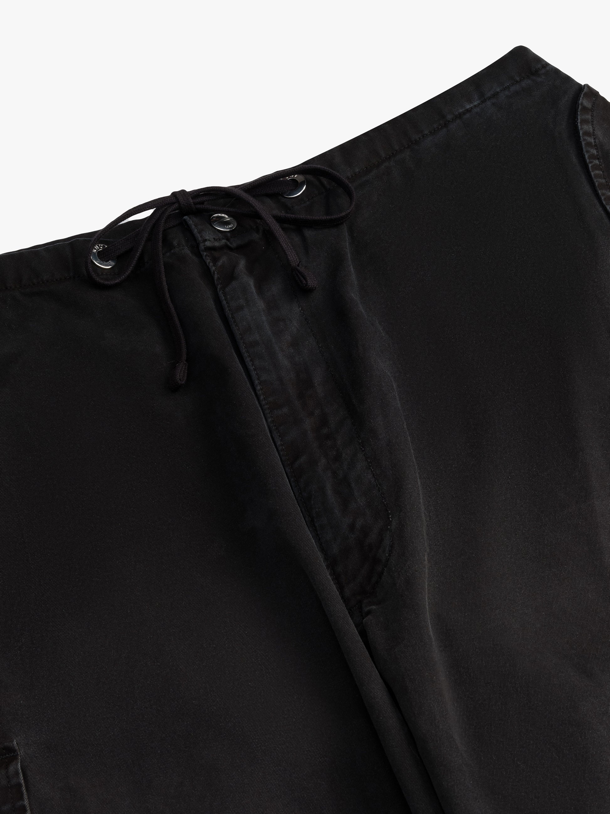 RHUDE WOMEN'S WASHED PARACHUTE PANTS BLACK
