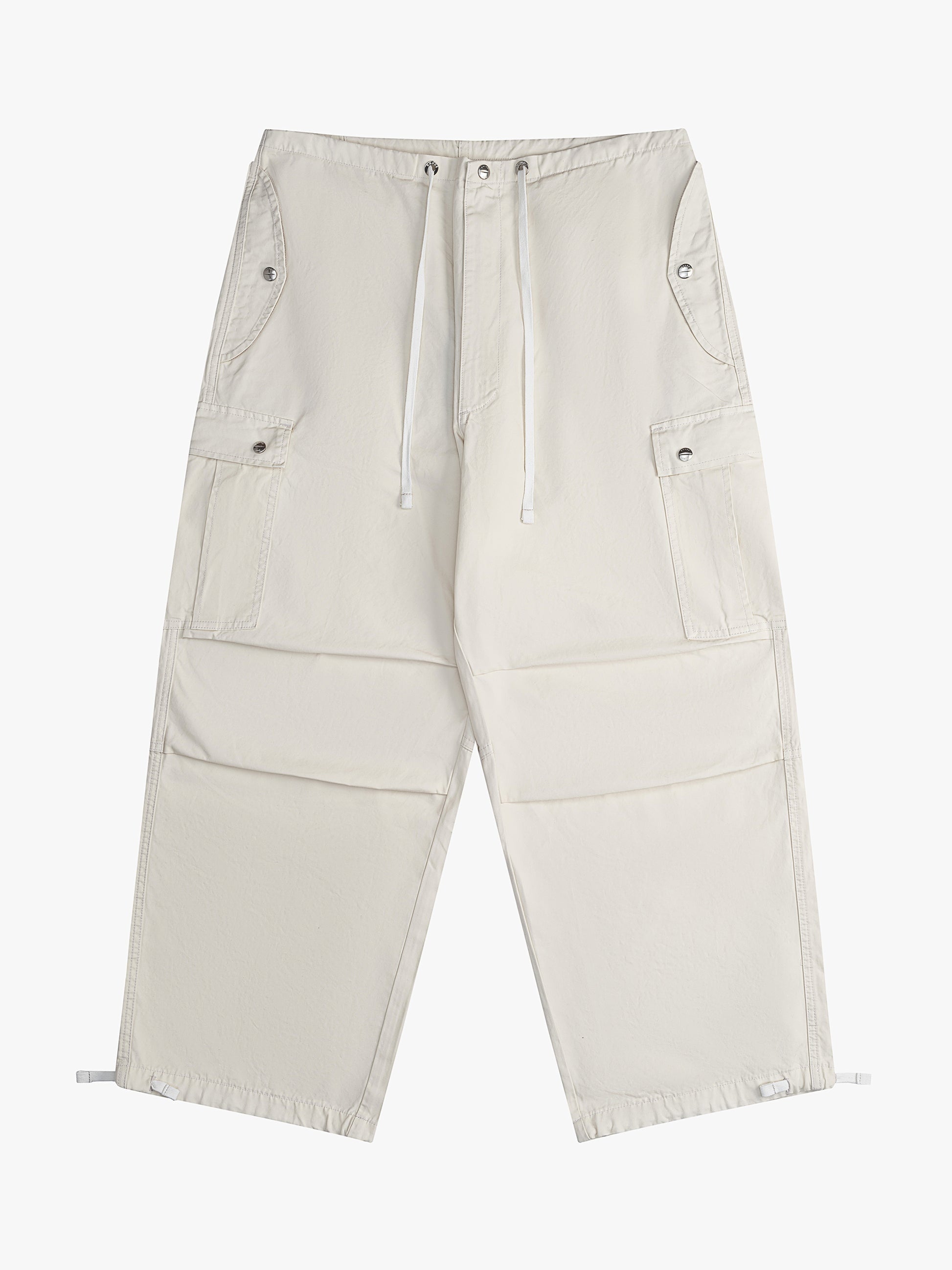 RHUDE WOMEN'S WASHED PARACHUTE PANTS OFF-WHITE NWT