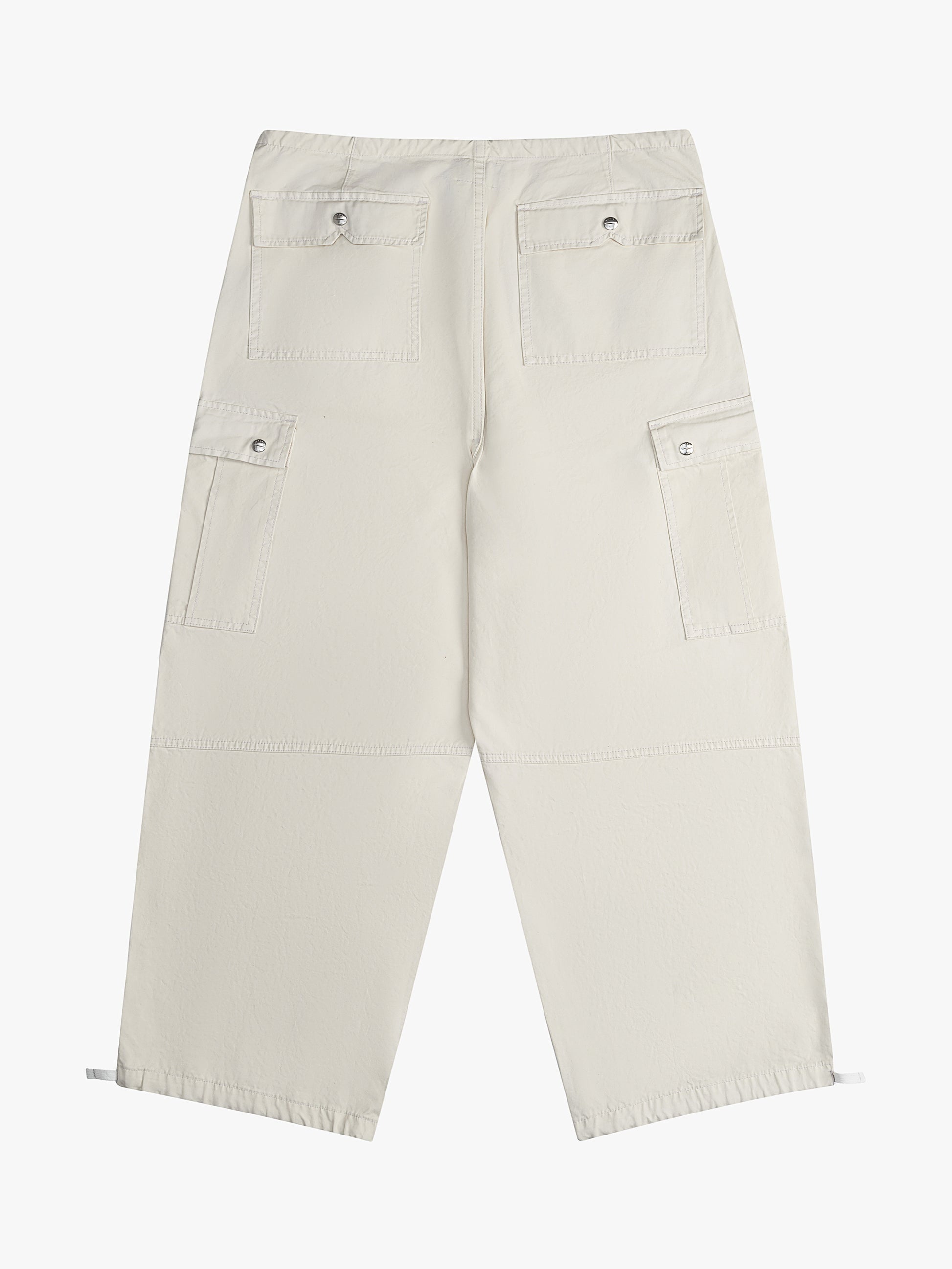 RHUDE WOMEN'S WASHED PARACHUTE PANTS OFF-WHITE NWT