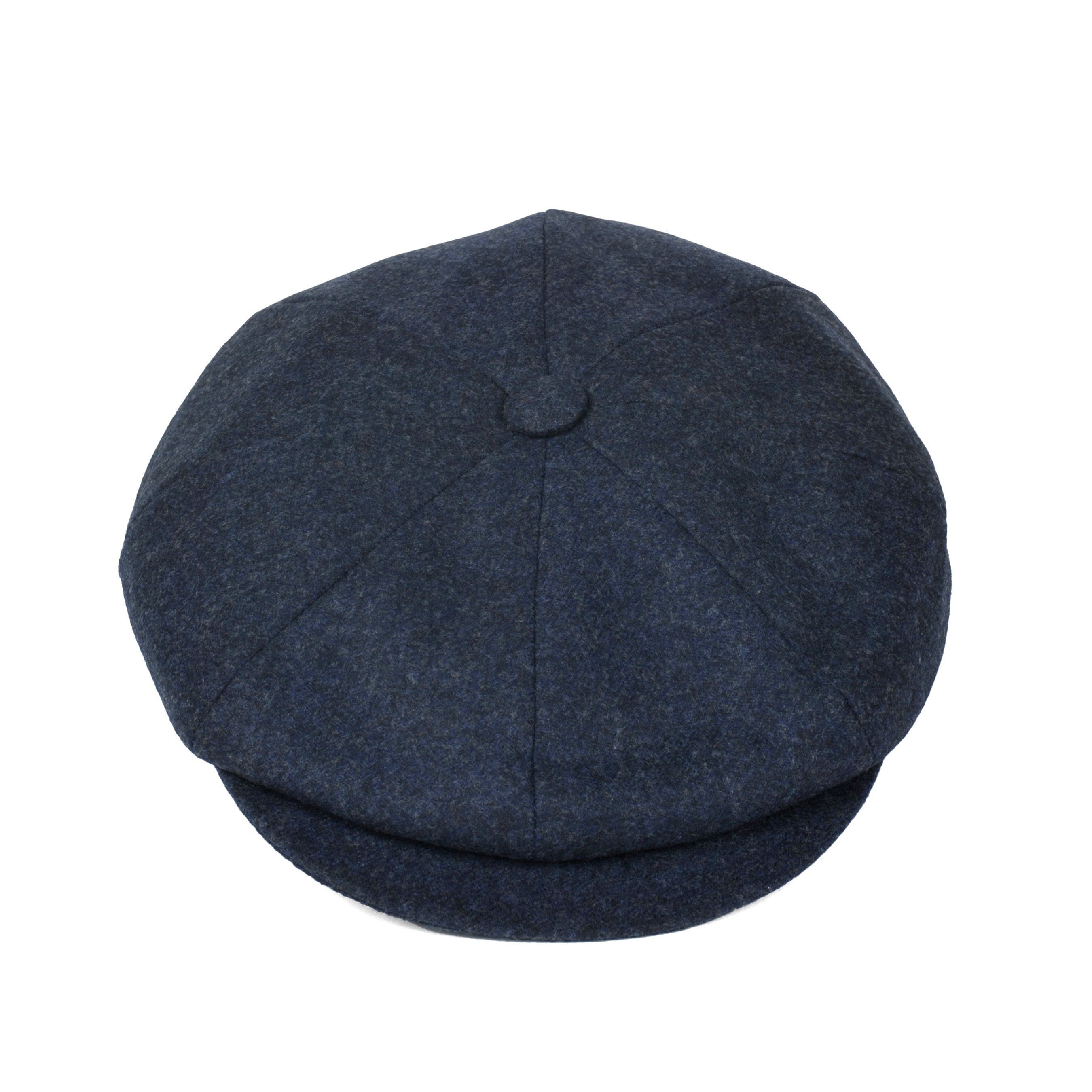 BRUNELLO CUCINELLI MEN'S 100% VIRGIN WOOL NAVY BLUE FLAY HAT