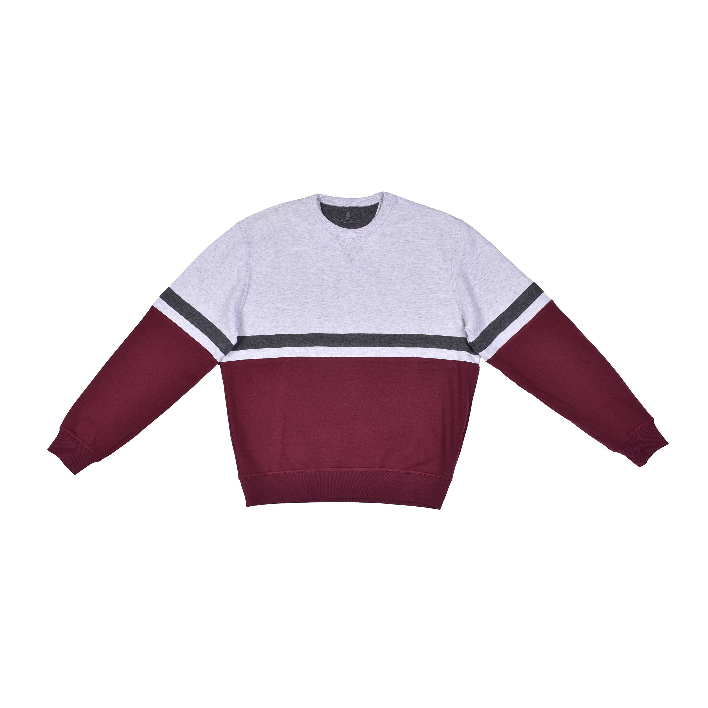 BRUNELLO CUCINELLI MEN'S TWO TONE CASUAL ATHLETIC GYM SWEATER/SWEATSHIRT