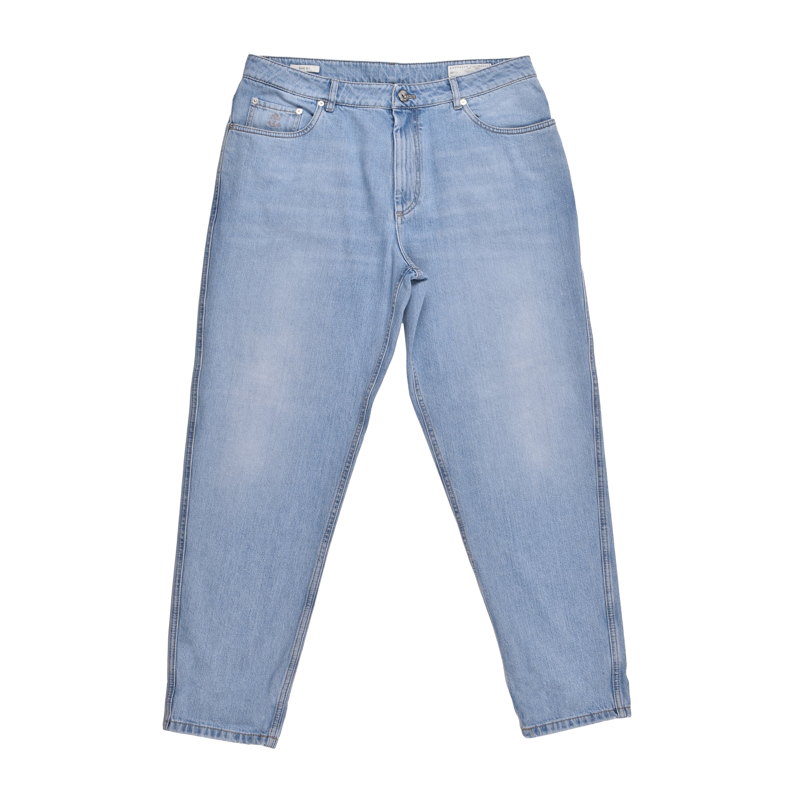 BRUNELLO CUCINELLI MEN'S LIGHT WASH DENIM JEANS
