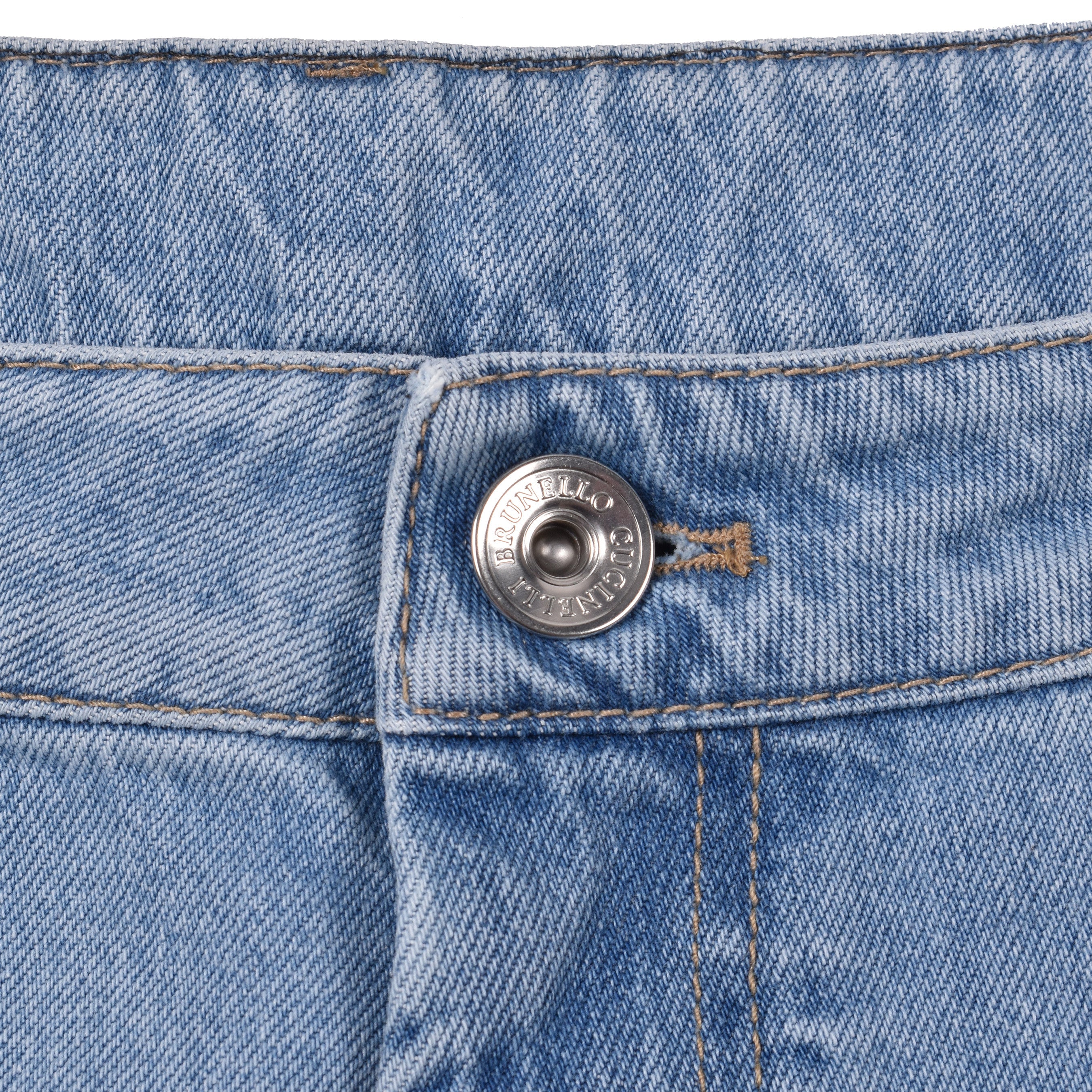 BRUNELLO CUCINELLI MEN'S LIGHT BLUE DENIM TROUSERS