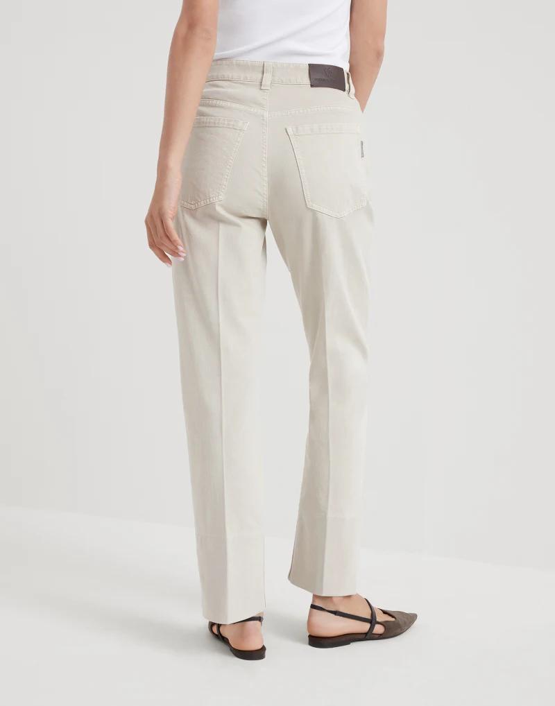 BRUNELLO CUCINELLI WOMEN'S IVORY STRAIGHT-LEG TROUSERS