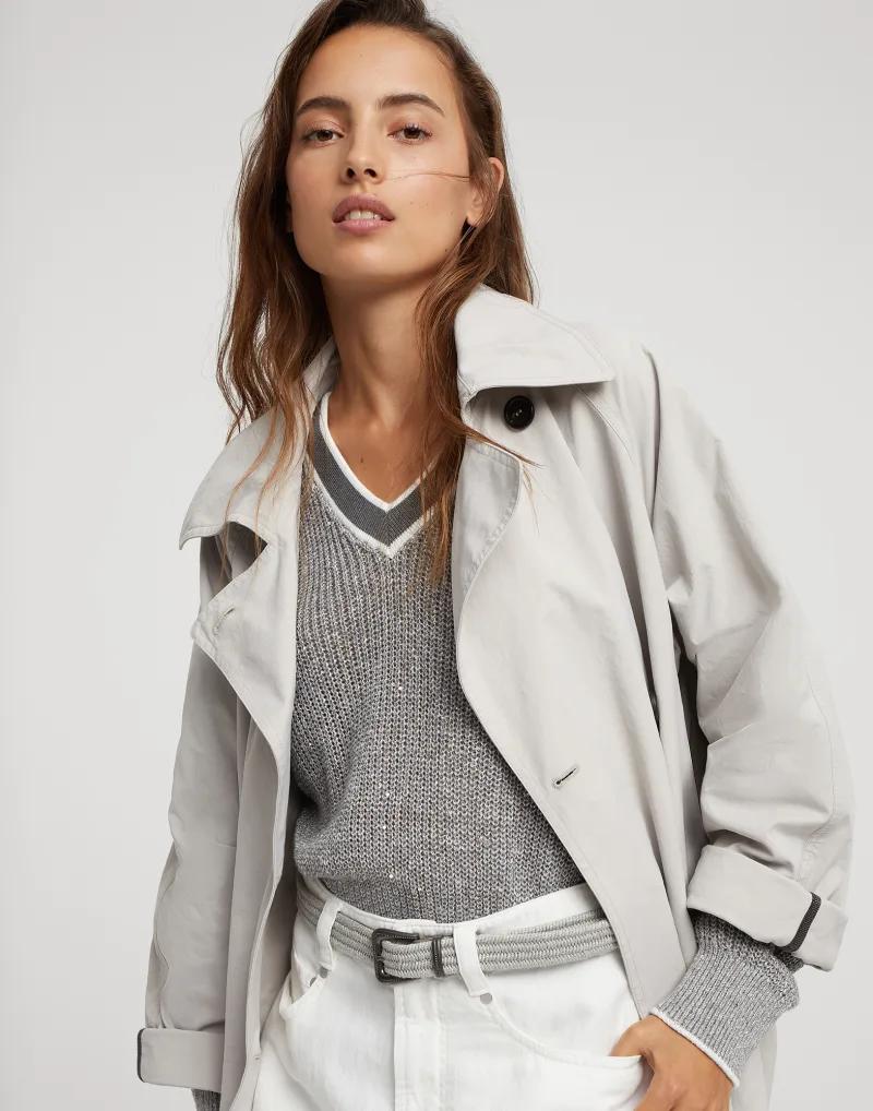 BRUNELLO CUCINELLI WOMEN'S LIGHT GRAY WOVEN BELT