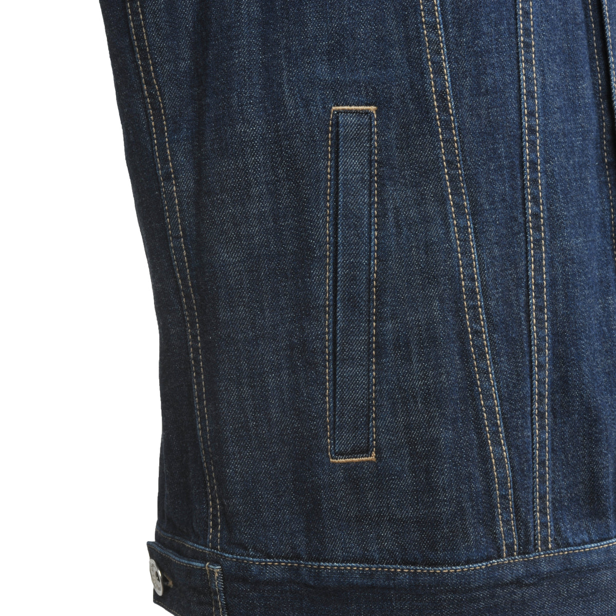 BRUNELLO CUCINELLI MEN'S DARK SOLID DENIM JACKET