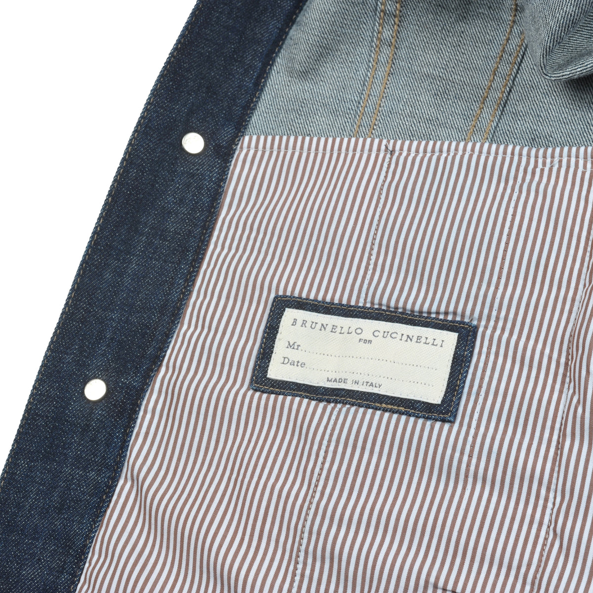 BRUNELLO CUCINELLI MEN'S DARK SOLID DENIM JACKET