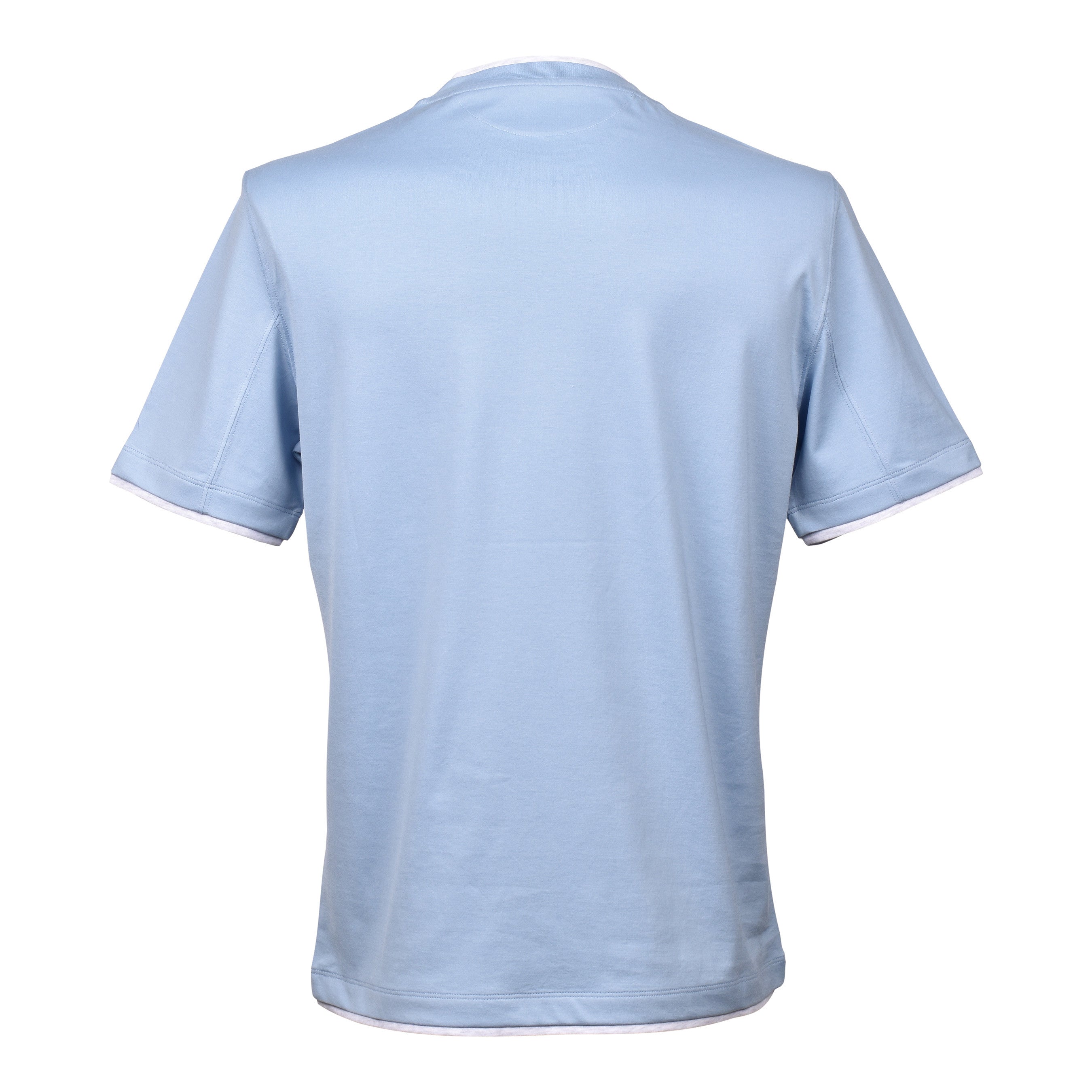 BRUNELLO CUCINELLI MEN'S LIGHT BLUE COTTON T SHIRT