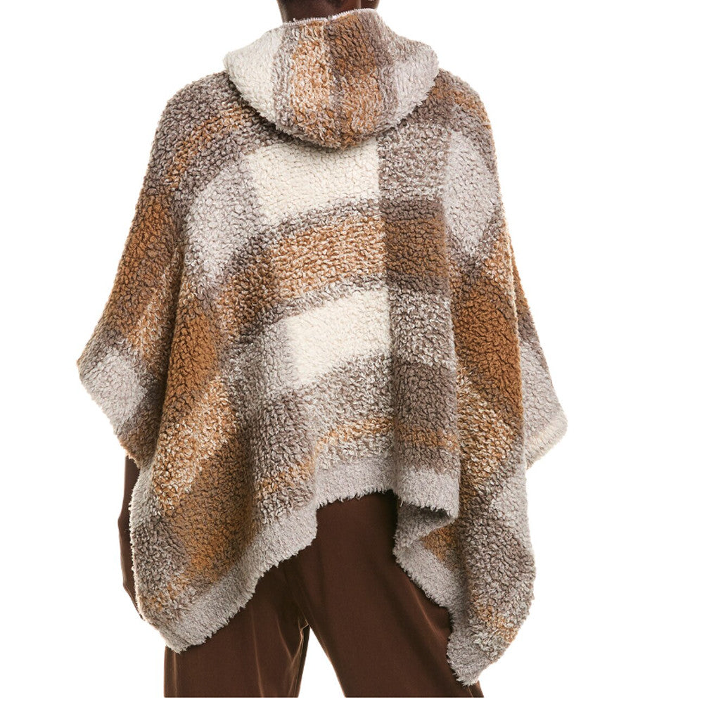 BRUNELLO CUCINELLI WOMEN'S TAUPE CASHMERE HOODED PONCHO JACKET