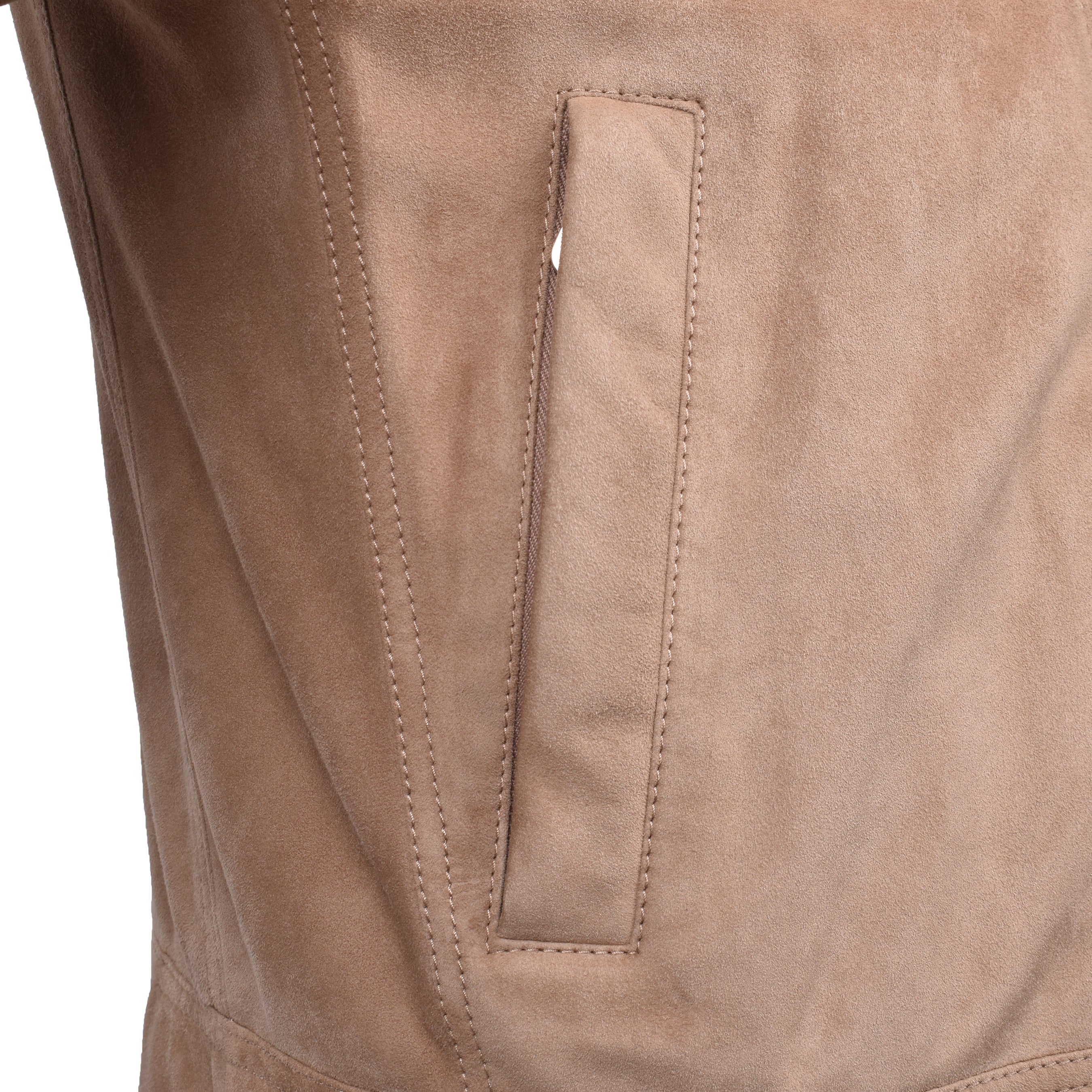 BRUNELLO CUCINELLI MEN'S TOBACCO SUEDE BIKER JACKET