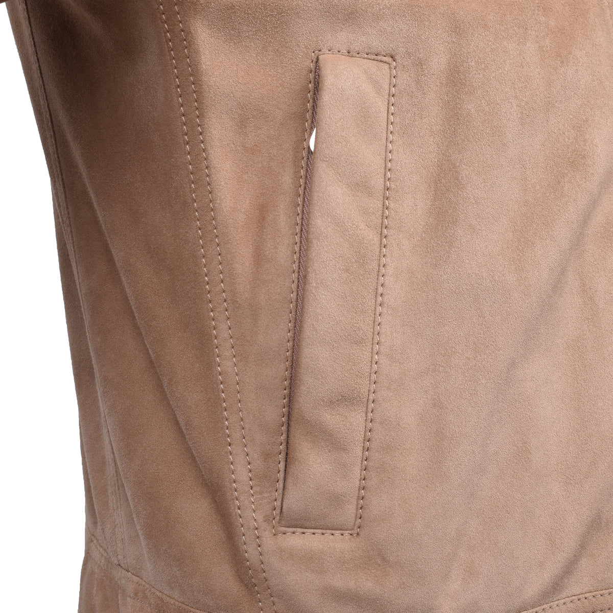 BRUNELLO CUCINELLI MEN'S TOBACCO SUEDE BIKER JACKET
