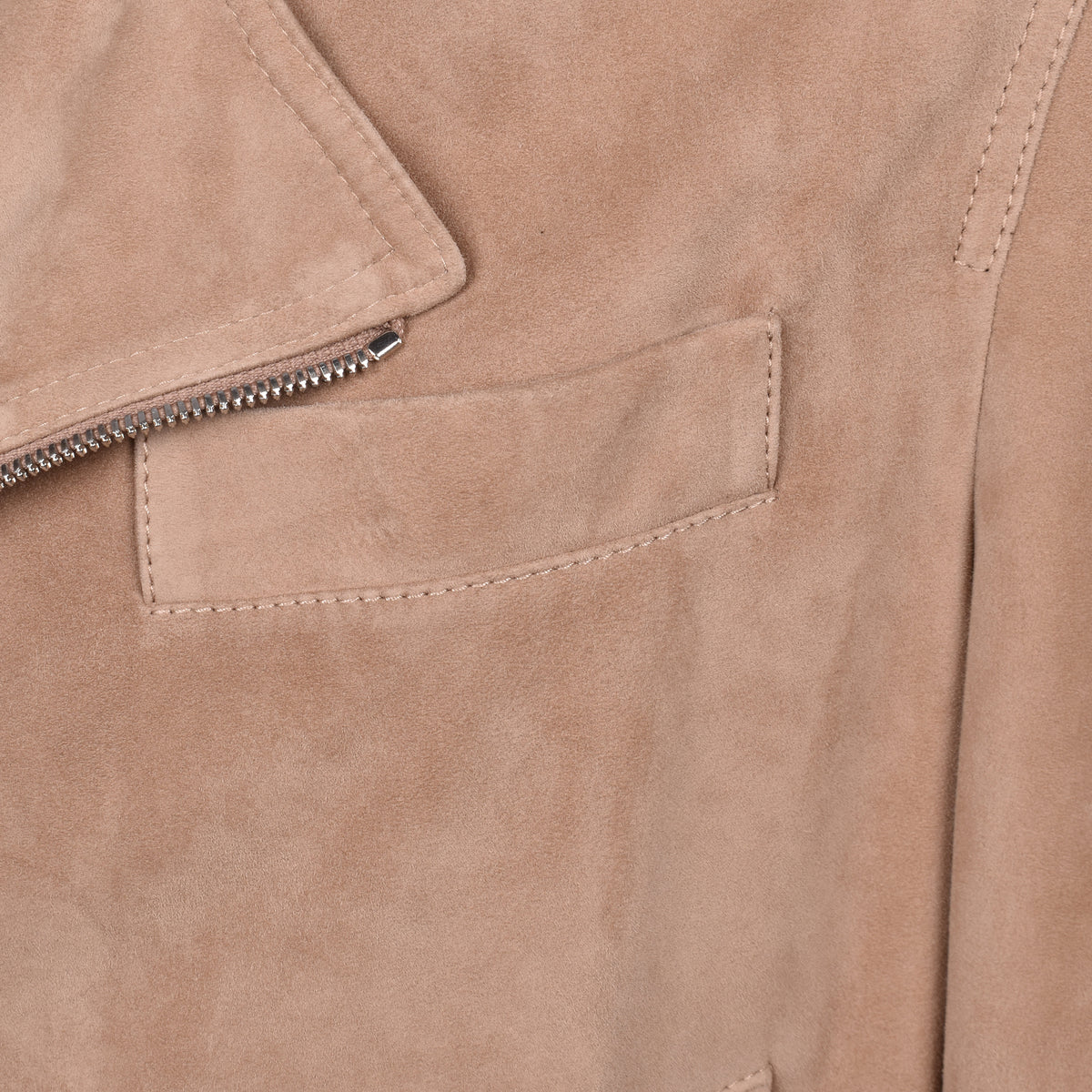 BRUNELLO CUCINELLI MEN'S TOBACCO SUEDE BIKER JACKET
