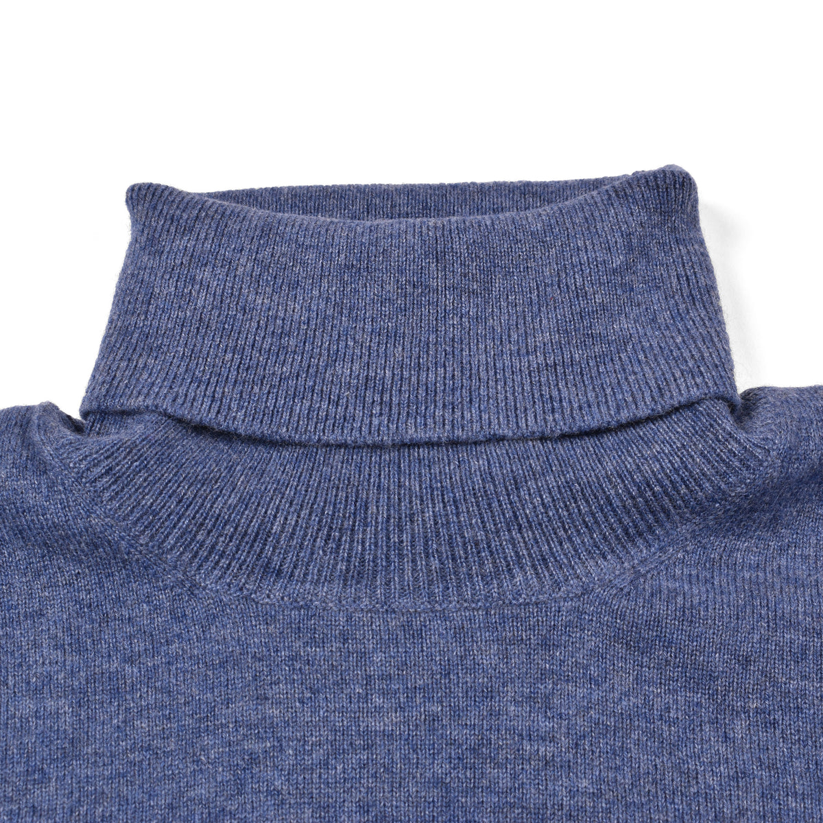 BRUNELLO CUCINELLI MEN'S BLUE CASHMERE TURTLENECK SWEATER