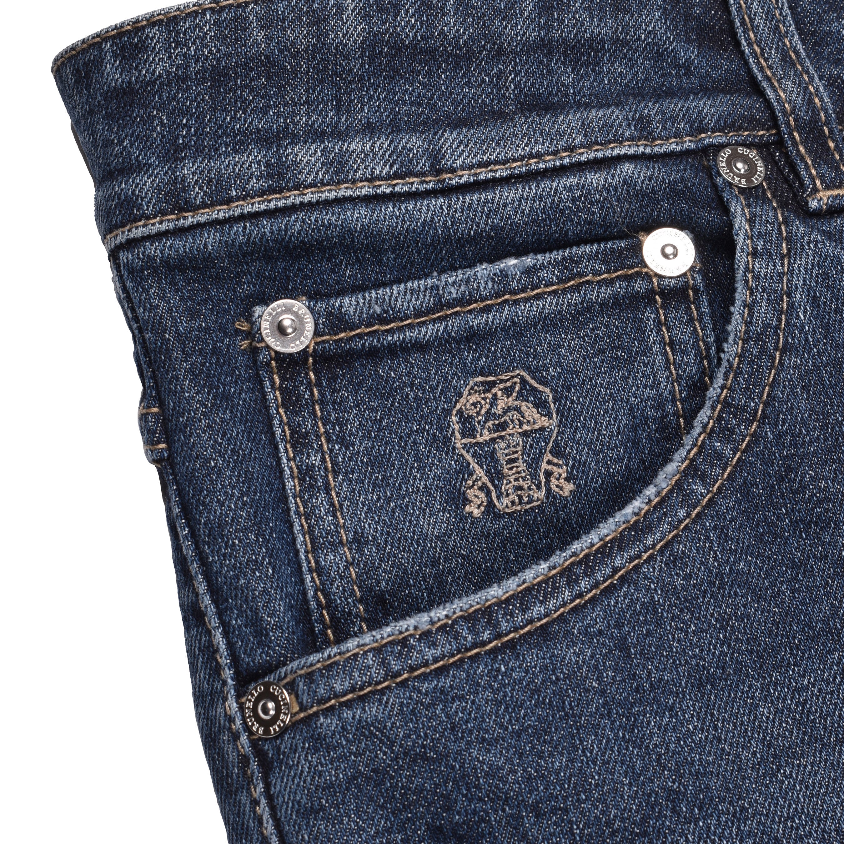 BRUNELLO CUCINELLI MEN'S 5 POCKET DENIM JEANS STYLE SKINNY FIT COTTON PANTS