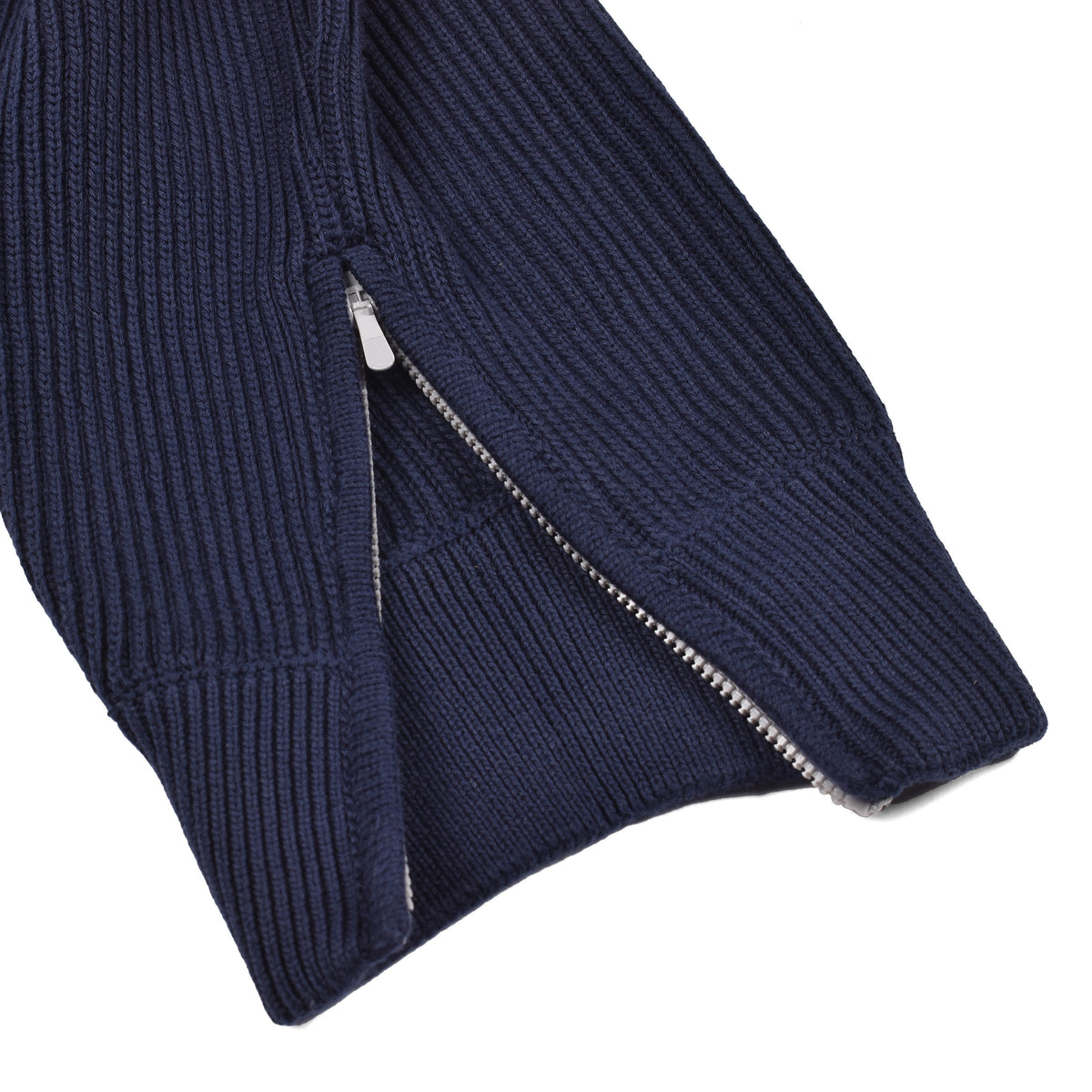 BRUNELLO CUCINELLI MEN'S NAVY RIBBED COTTON SWEATPANTS