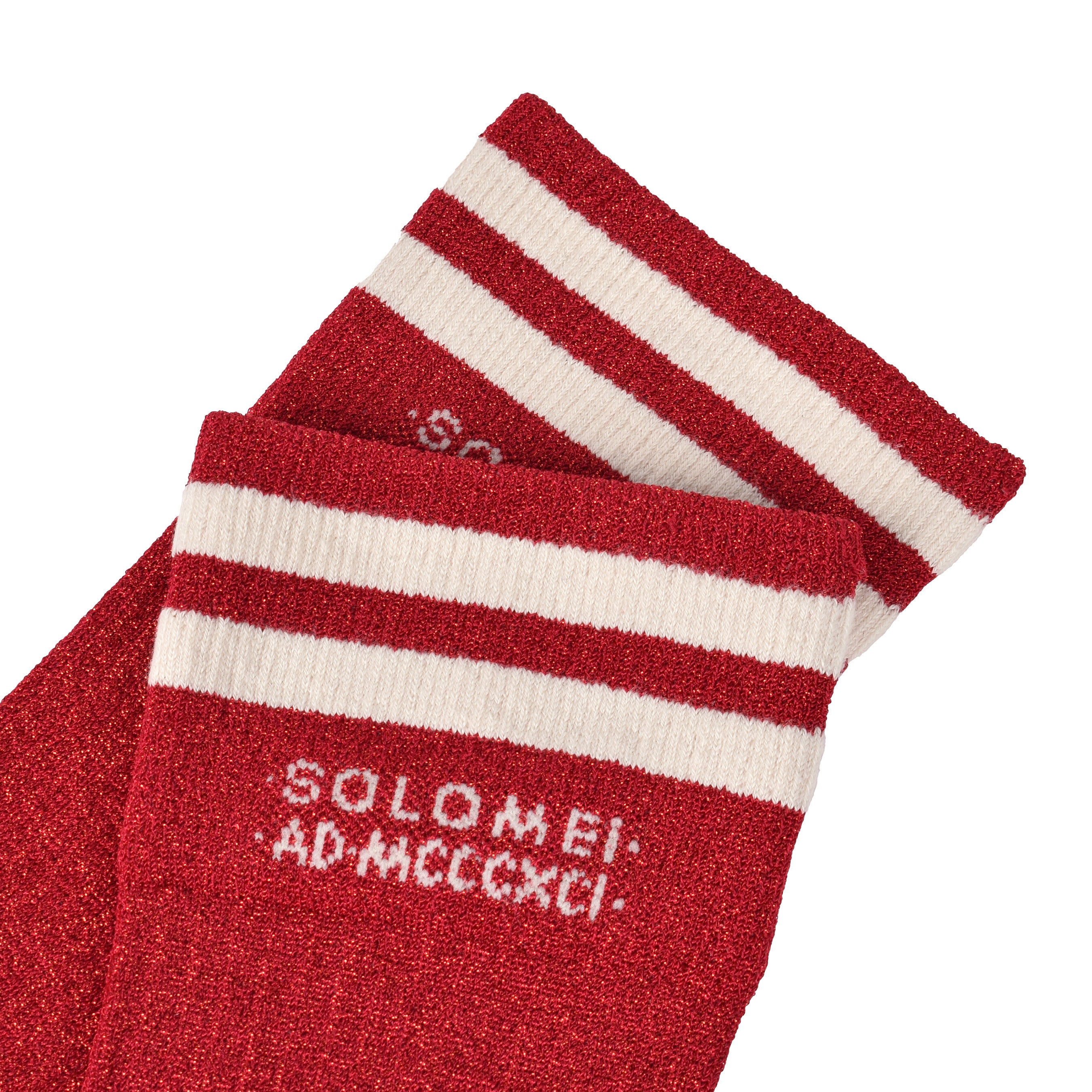 BRUNELLO CUCINELLI WOMEN'S RED TWO-TONE KNIT SOCKS