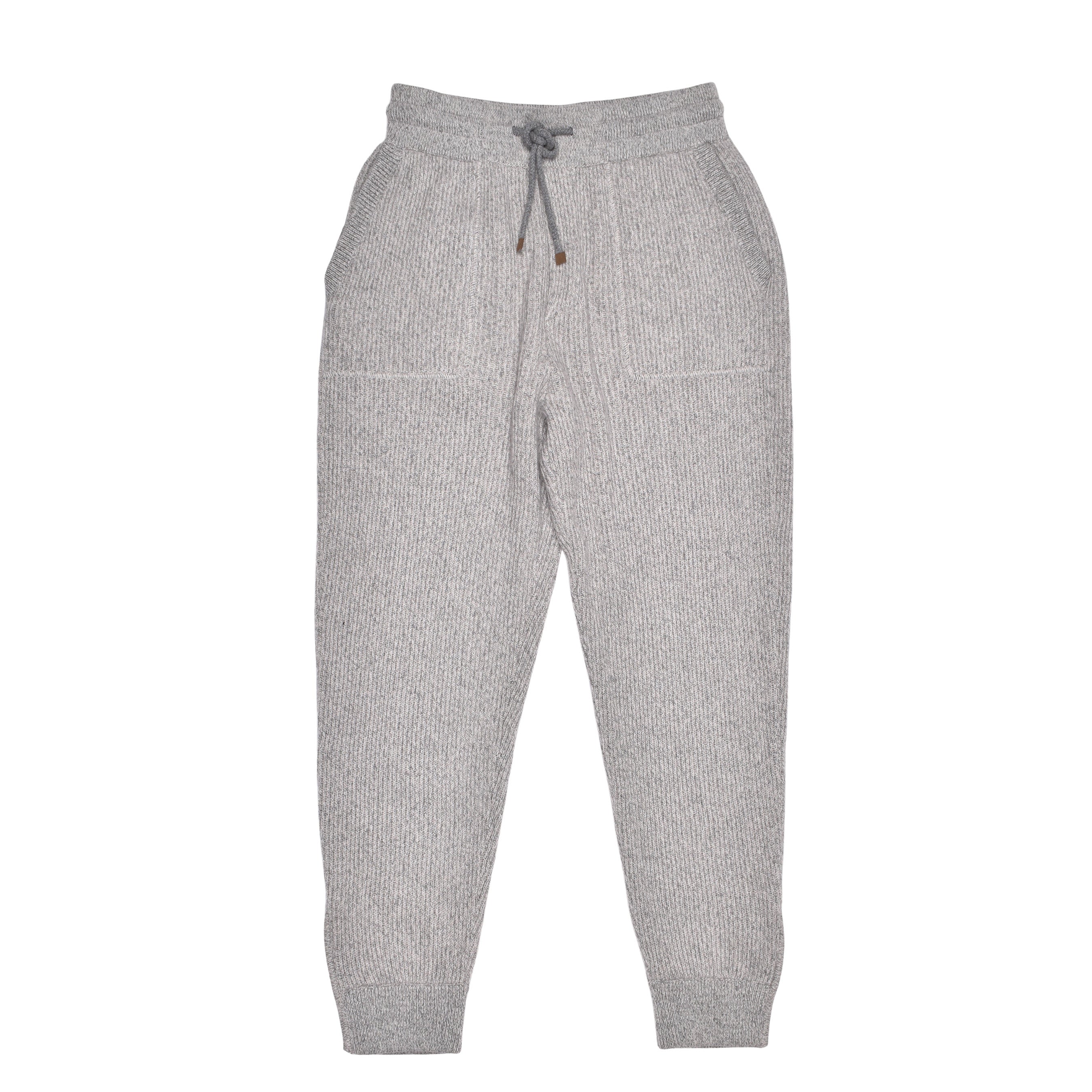 BRUNELLO CUCINELLI MEN'S GRAY CASHMERE DRAWSTRING TROUSERS