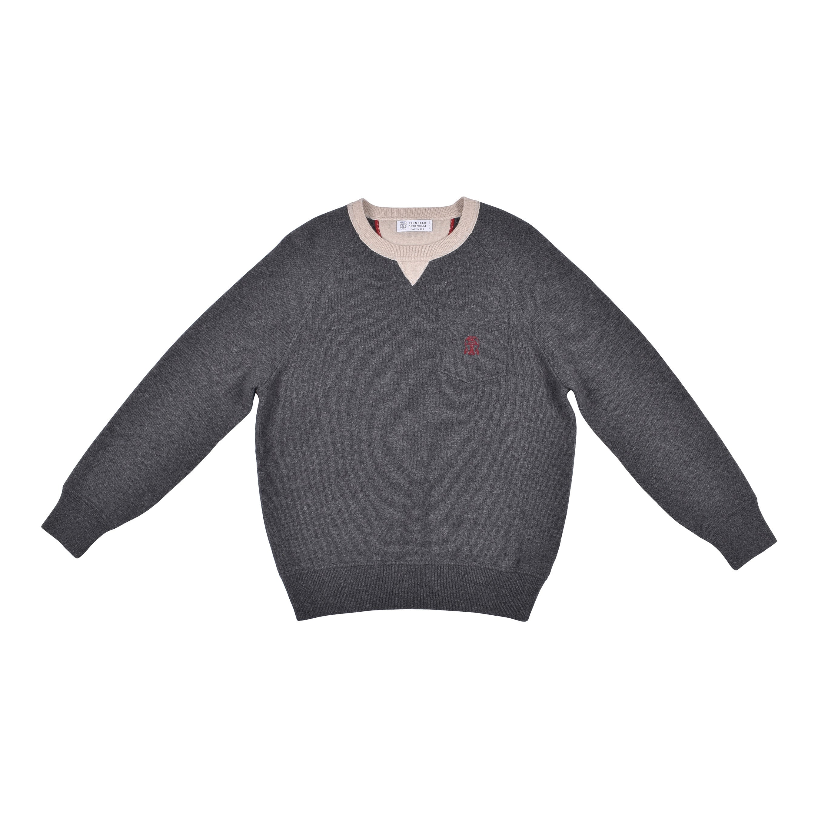 BRUNELLO CUCINELLI MEN'S ATHLETIC GYM TOM STYLE 100% CASHMERE SWEATER / PULLOVER