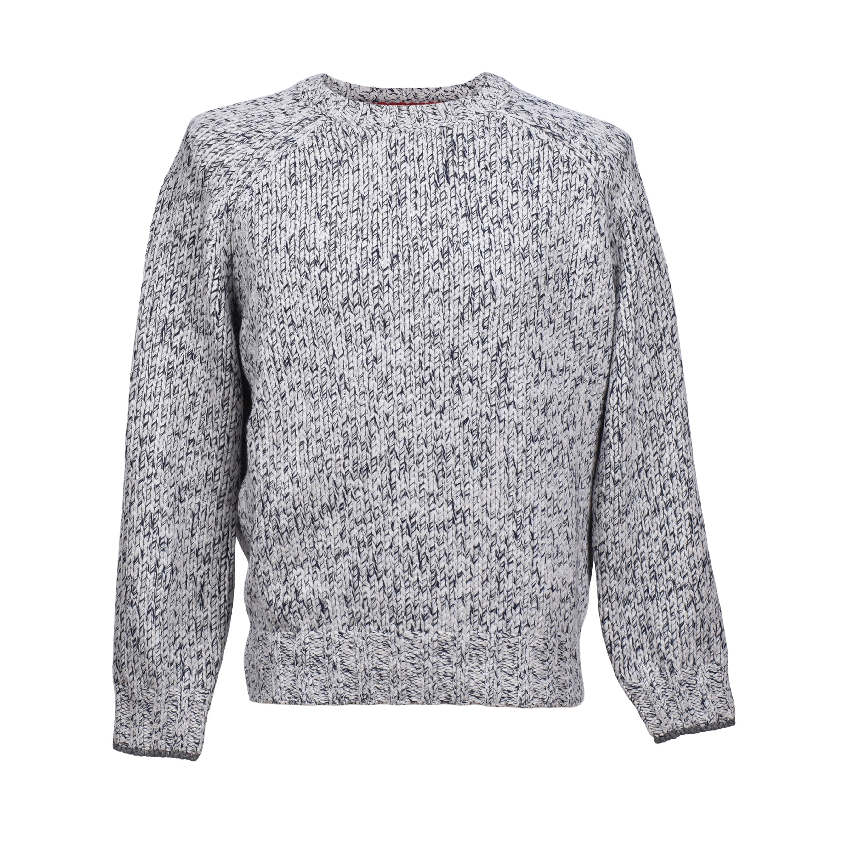 BRUNELLO CUCINELLI MEN'S GRAY CASHMERE KNIT CREW NECK SWEATER