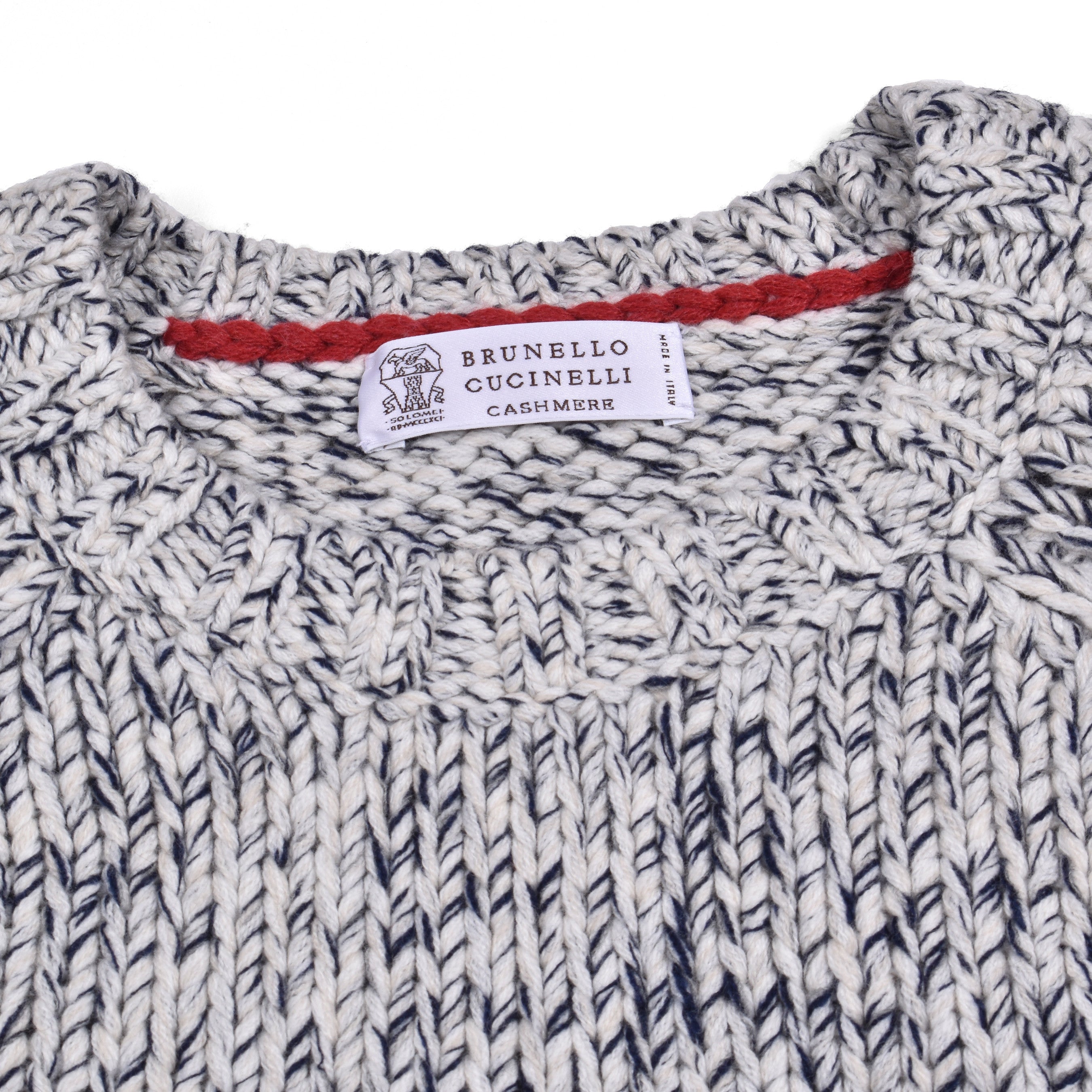 BRUNELLO CUCINELLI MEN'S HEAVY KNIT CASHMERE CREW NECK SWEATER/PULLOVER