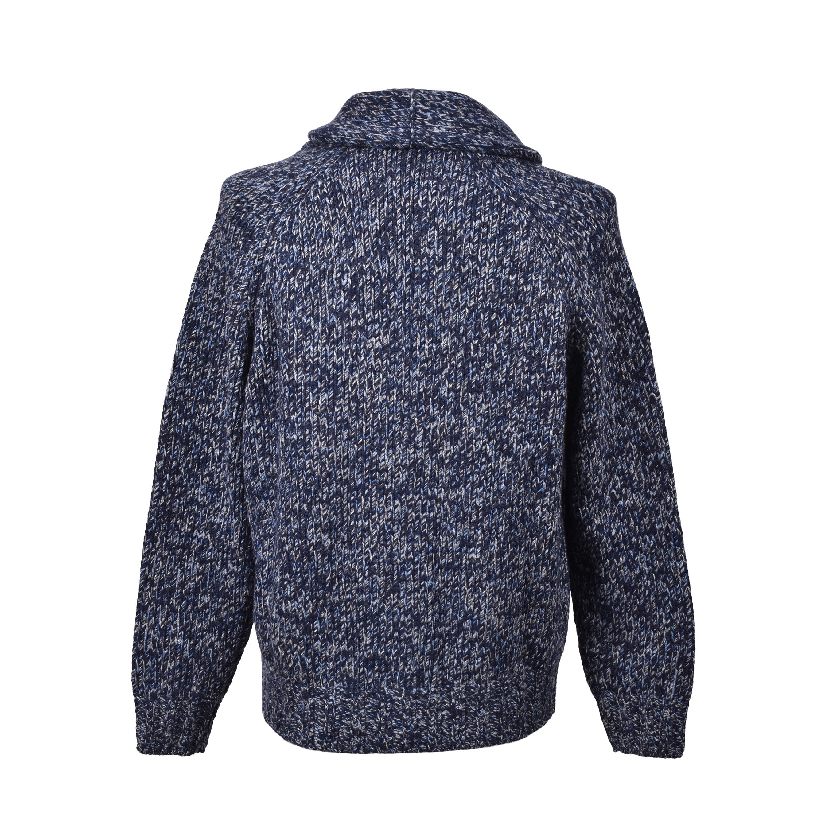 BRUNELLO CUCINELLI MEN'S BLUE CASHMERE KNIT SWEATER