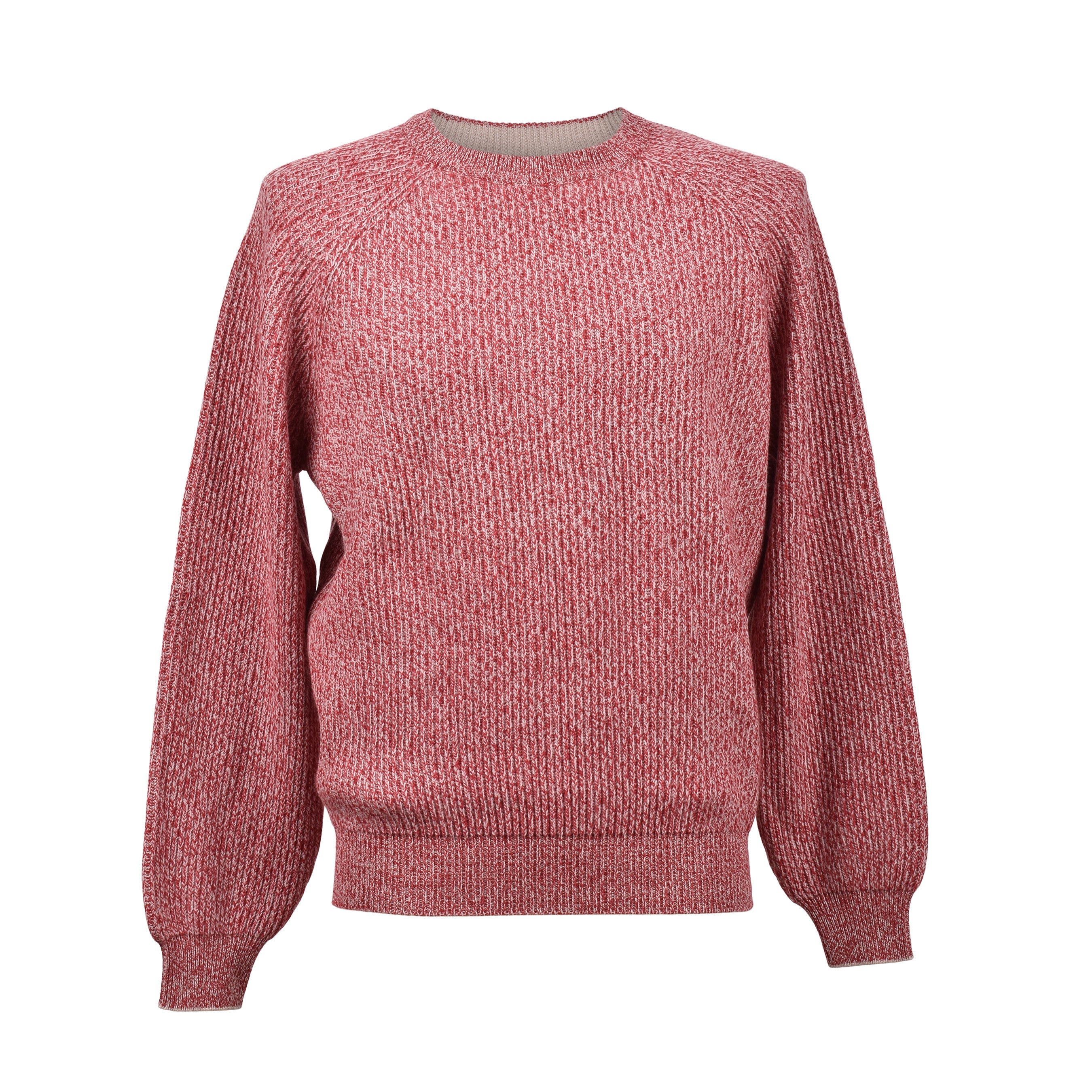 BRUNELLO CUCINELLI MEN'S RED WOOL SILK SWEATER