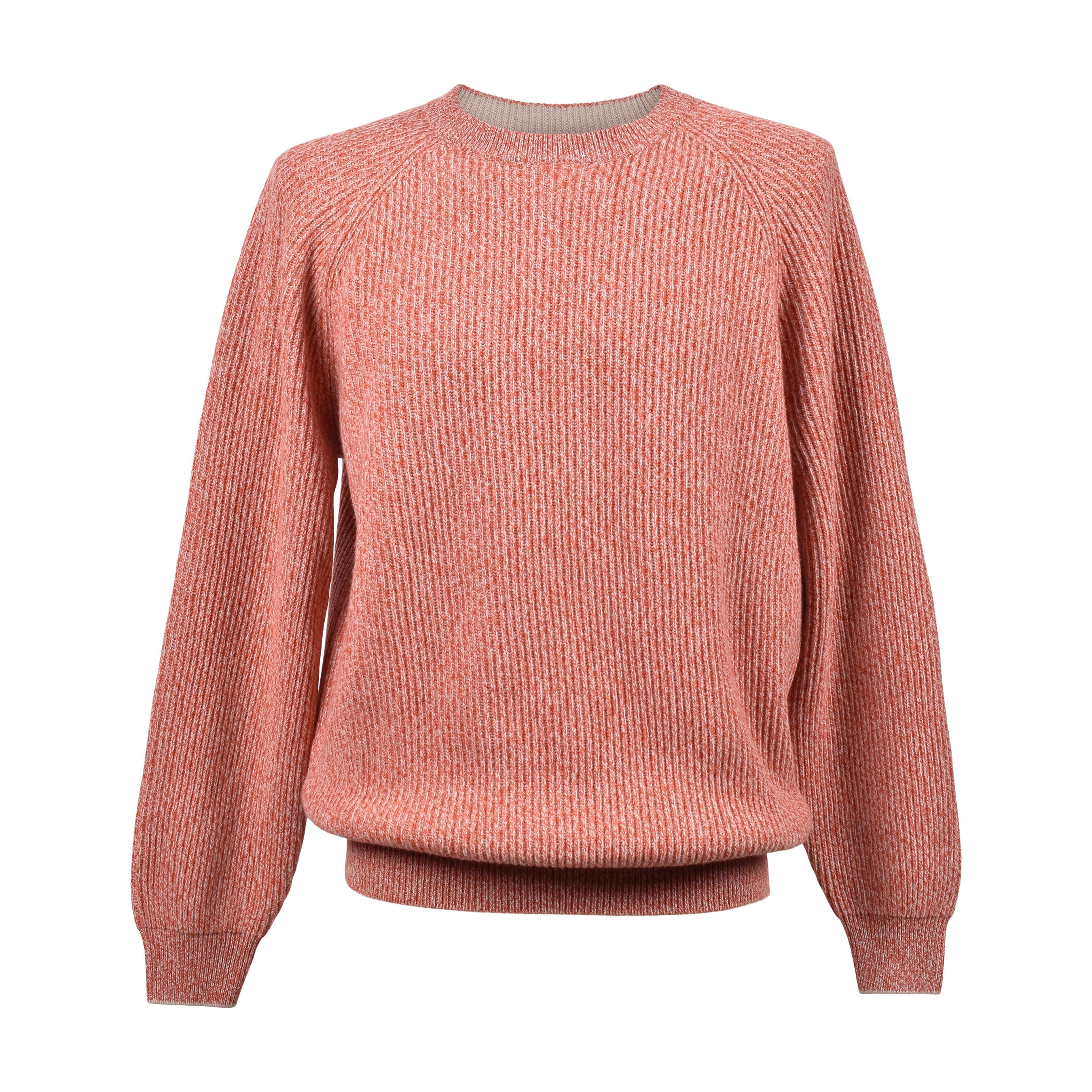 BRUNELLO CUCINELLI MEN'S ORANGE CASHMERE WOOL KNIT SWEATER