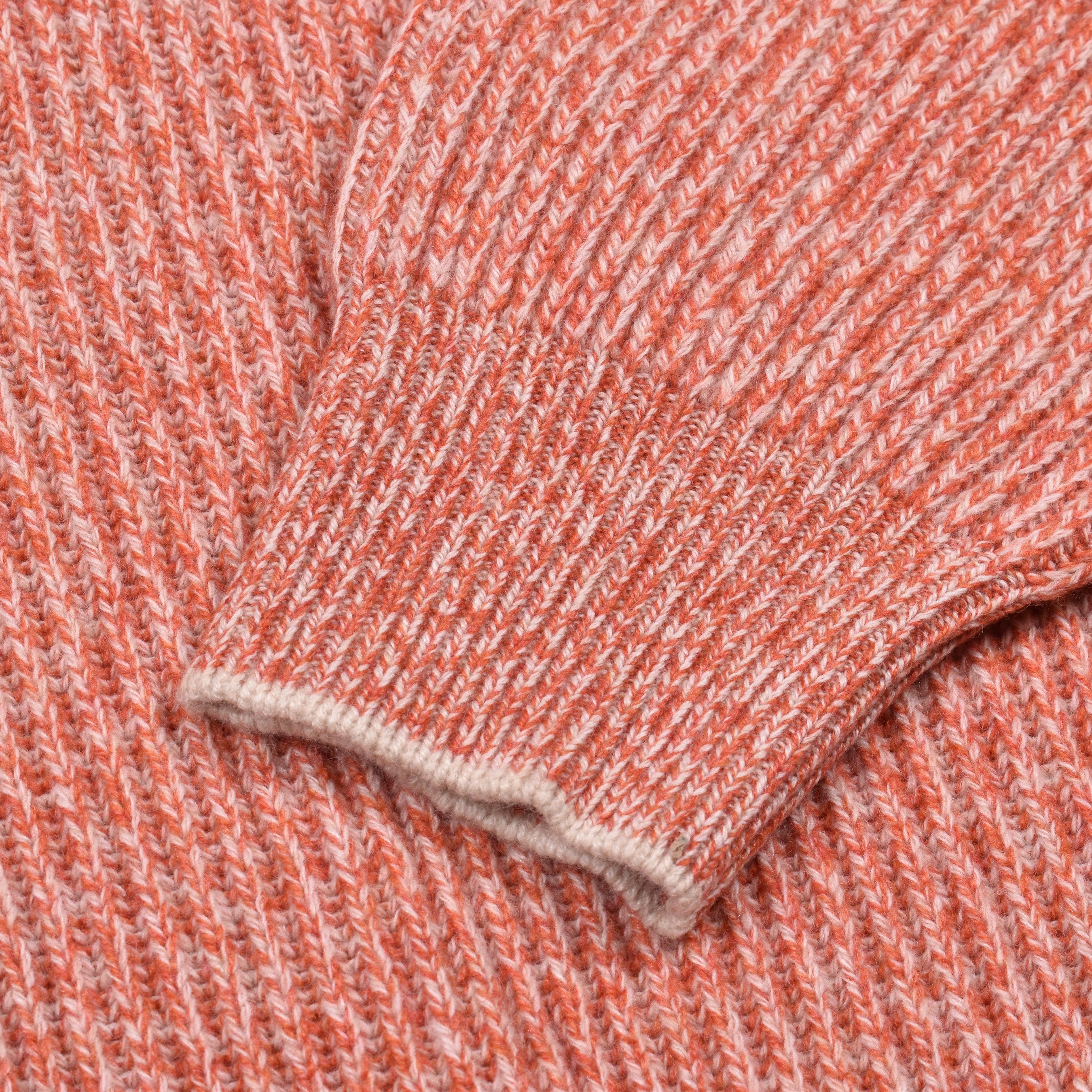 BRUNELLO CUCINELLI MEN'S ORANGE WOOL SILK TURTLENECK SWEATER
